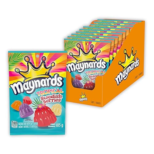 Maynards Gomitas de bayas suecas tropicales de 6.5 onzas, 9 unidades, importadas de Canadá