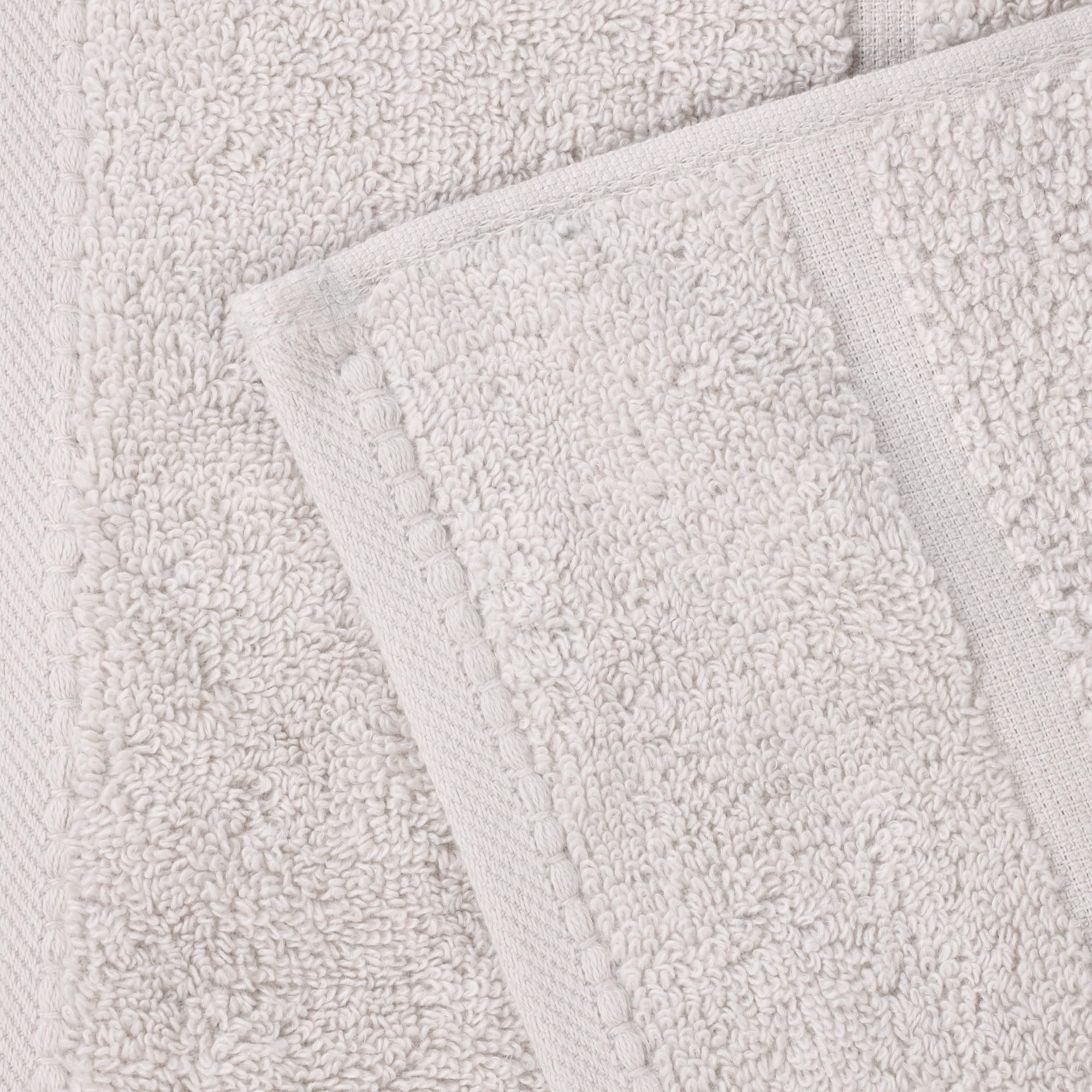 Superior Mile Smart Twist - Toallas pequeñas de algodón de peso medio, para cocina, baño, ducha, spa, felpa, secado rápido, esenciales ultrasuaves, detalle de borde, toallas faciales, juego de 12,
