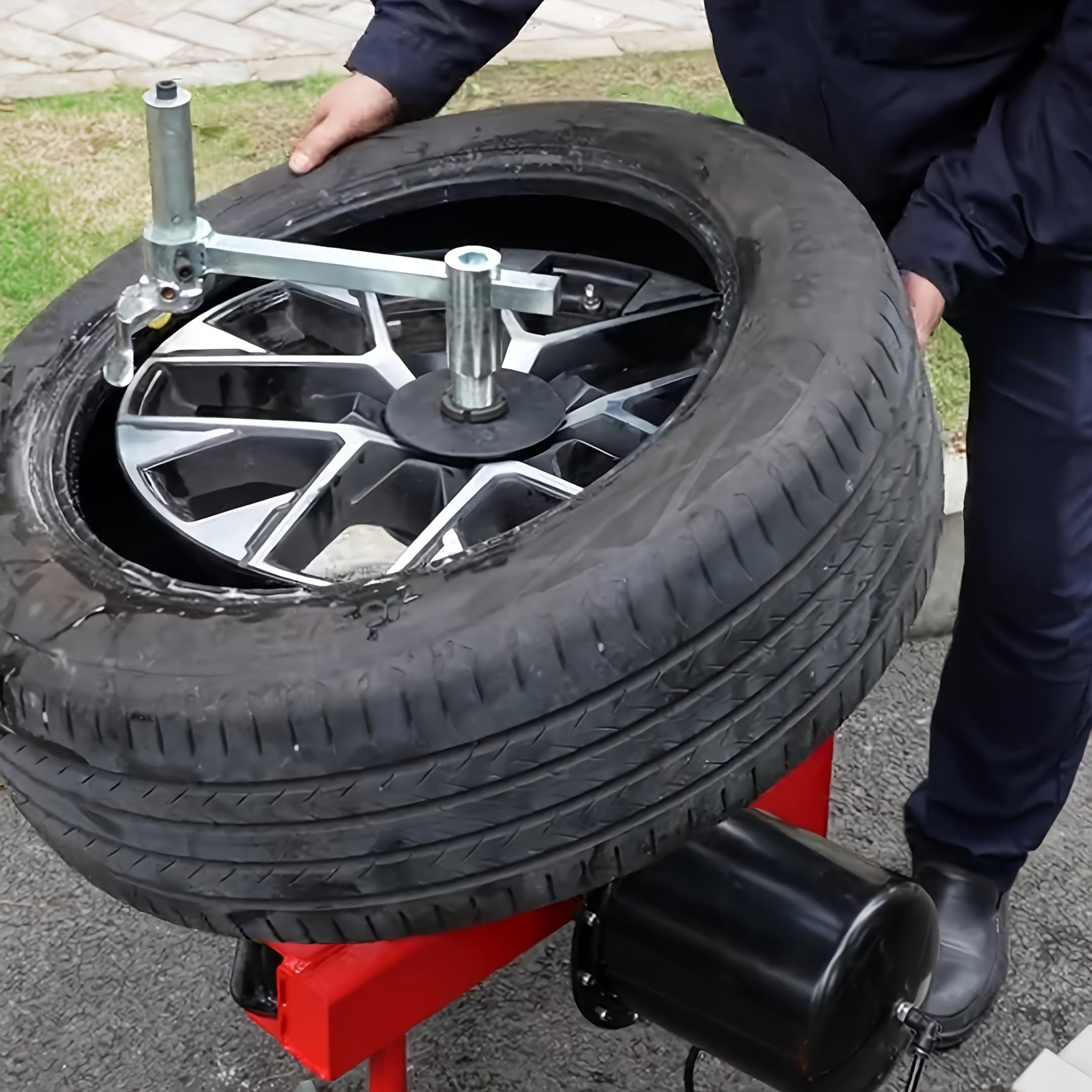 Kein Strom erforderlich, Mini-Reifenmontierer-Griff für 12-21 Zoll Reifen, mit einer maximalen Radgröße von 39 Zoll. Es ist sehr geeignet für Außen- und mobile Autoreparaturen, ideal für persönliche