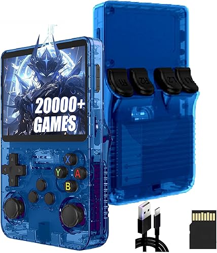 R36S - Consola de juegos portátil retro de 64 G, consola retro integrada de más de 20000 juegos, emulador 21, pantalla IPS de 3.5 pulgadas, sistema