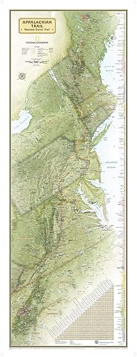 National Geographic Appalachian Trail Wall Map Wall Map - Laminated (18 x 48 in) (National Geographic Reference Map)
