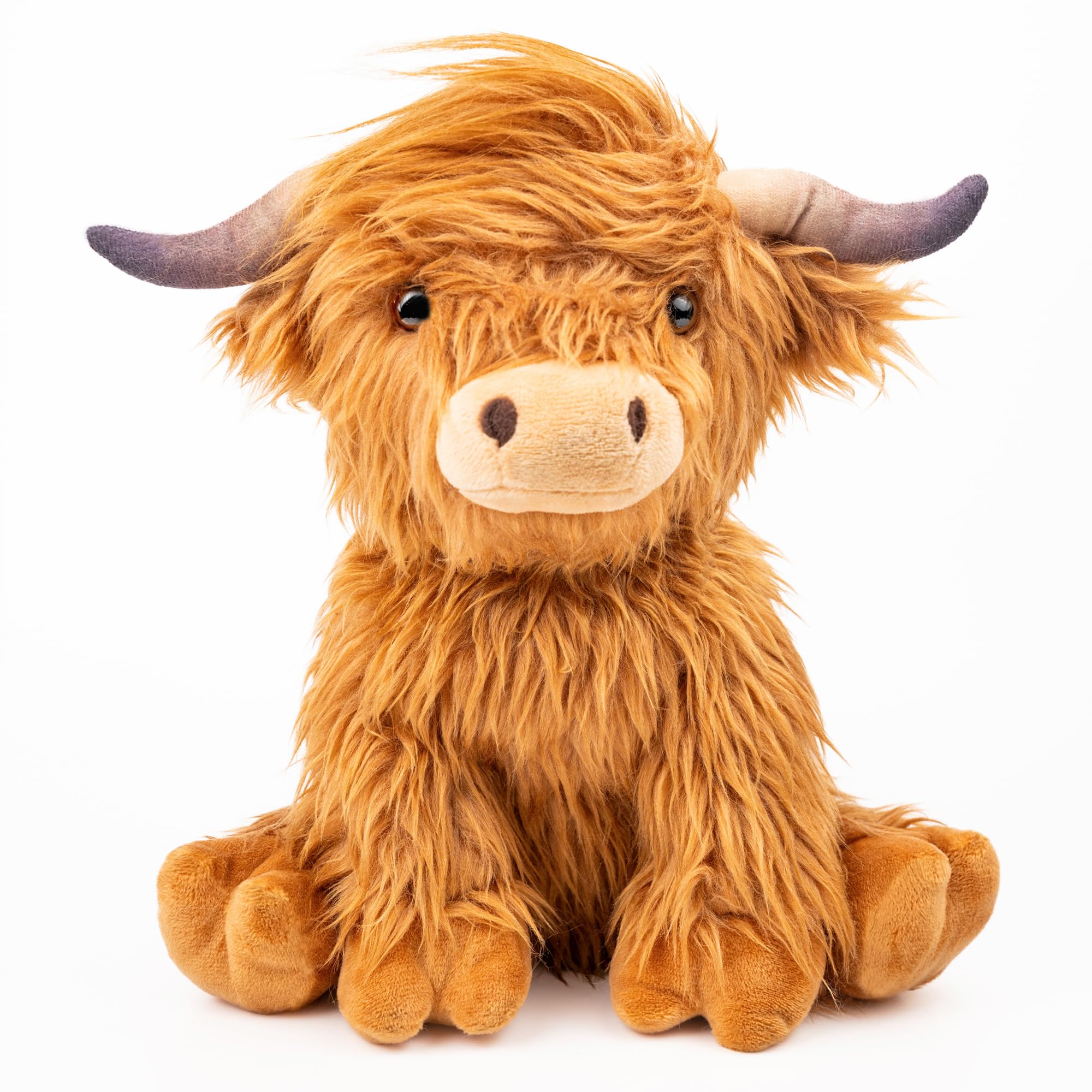 Highland Cow Microwavable Stuffed Animal – 1.5 lb Unscented Heating Pad Plush, Soft Cozy Cute Cow Toy for Relaxation and Comfort, Gift for Women, Girls, Adults & Kids by Happy Fuel