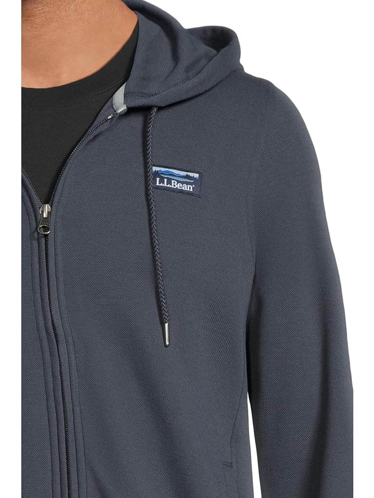 Navy L.L.Bean Comfort Stretch Performance Pique Hooded Full Zip