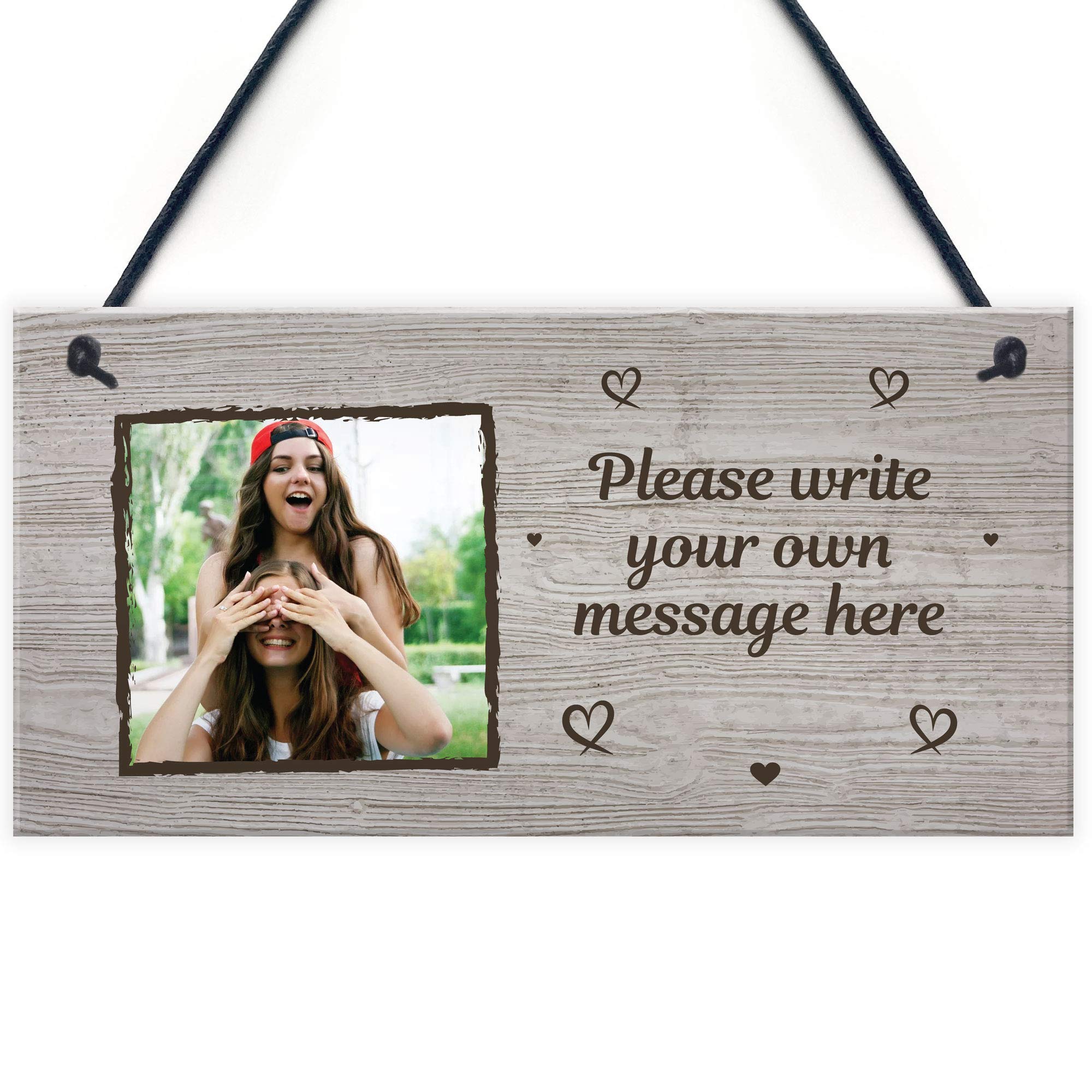 RED OCEAN Personalised Photo Plaque Custom Gift Friendship Sign Birthday Thank You Gift