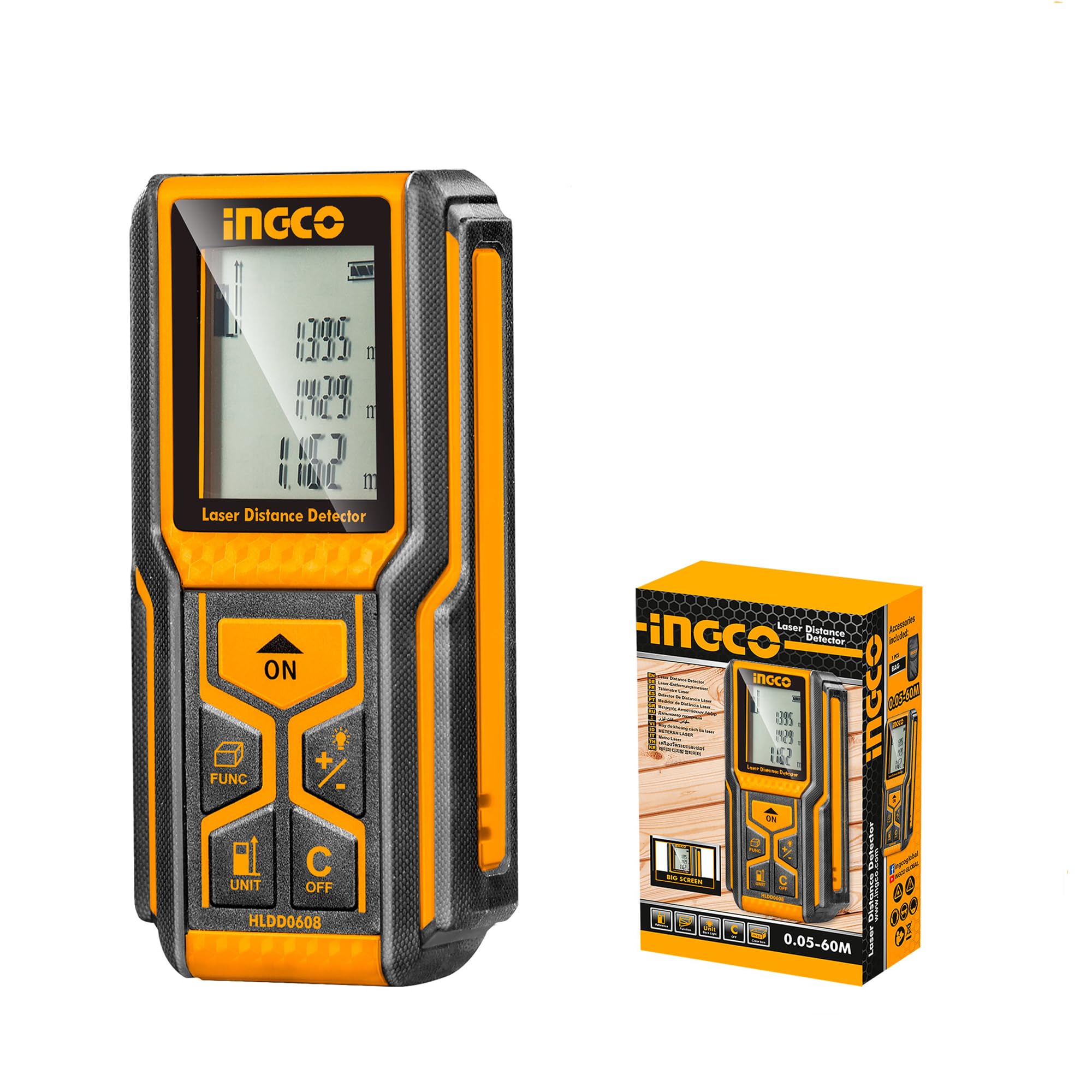 INGCO Laser Distance Meter, 60M Range, Distance, Area, Volume, Pythagorean Measurement, with Canvas Tool Bag (B07YJYSL2H) Amazon Price History, Amazon Price Tracker