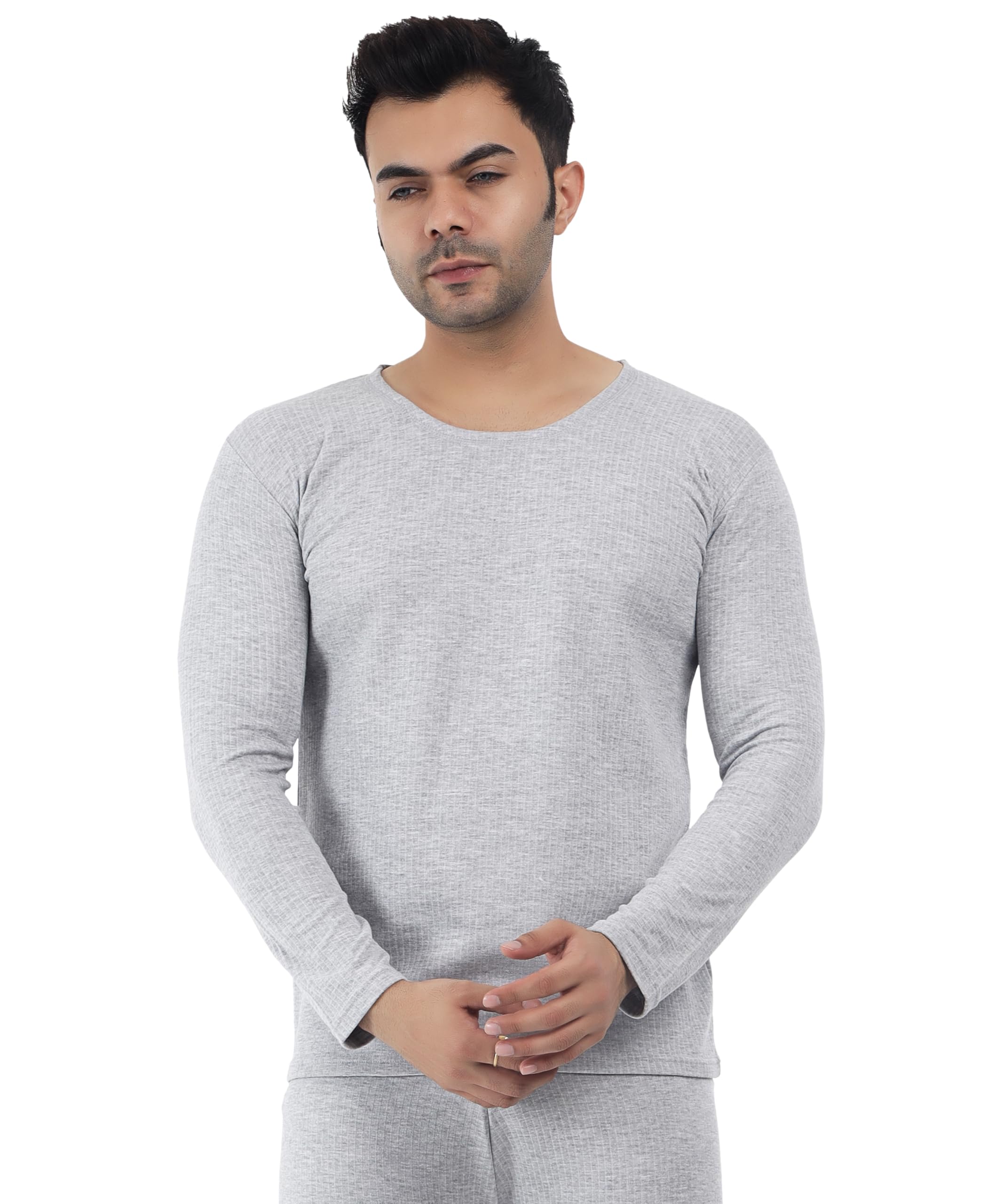 selfcare Men’s Soft Polycotton Striped Thermal Full Sleeve Round Neck Top| (Pack of 1)-picture-32