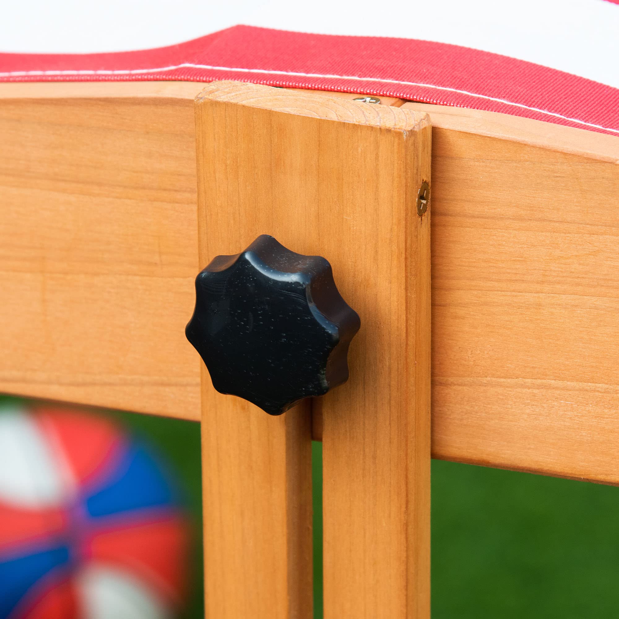 Outsunny Sandkasten 107,5 x 107,5 cm Mit Höhenverstellbarer Abdeckung | Kinder Sandbox, Sandkiste Aus Holz, Für Kinder 3-7 Jahre, Garten Terrasse Balkon