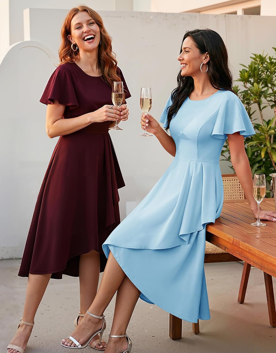Wedtrend Women's Formal Dresses Mother of The Bride Dress Tea Length Cocktail Dress for Wedding Guest