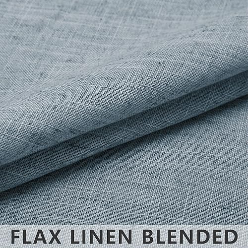 Miniatura 5 de Cortinas azul claro de 38 pulgadas de ancho para sala de estar, 2 paneles con bolsillo para barra para filtro de luz, cortinas semitransparentes