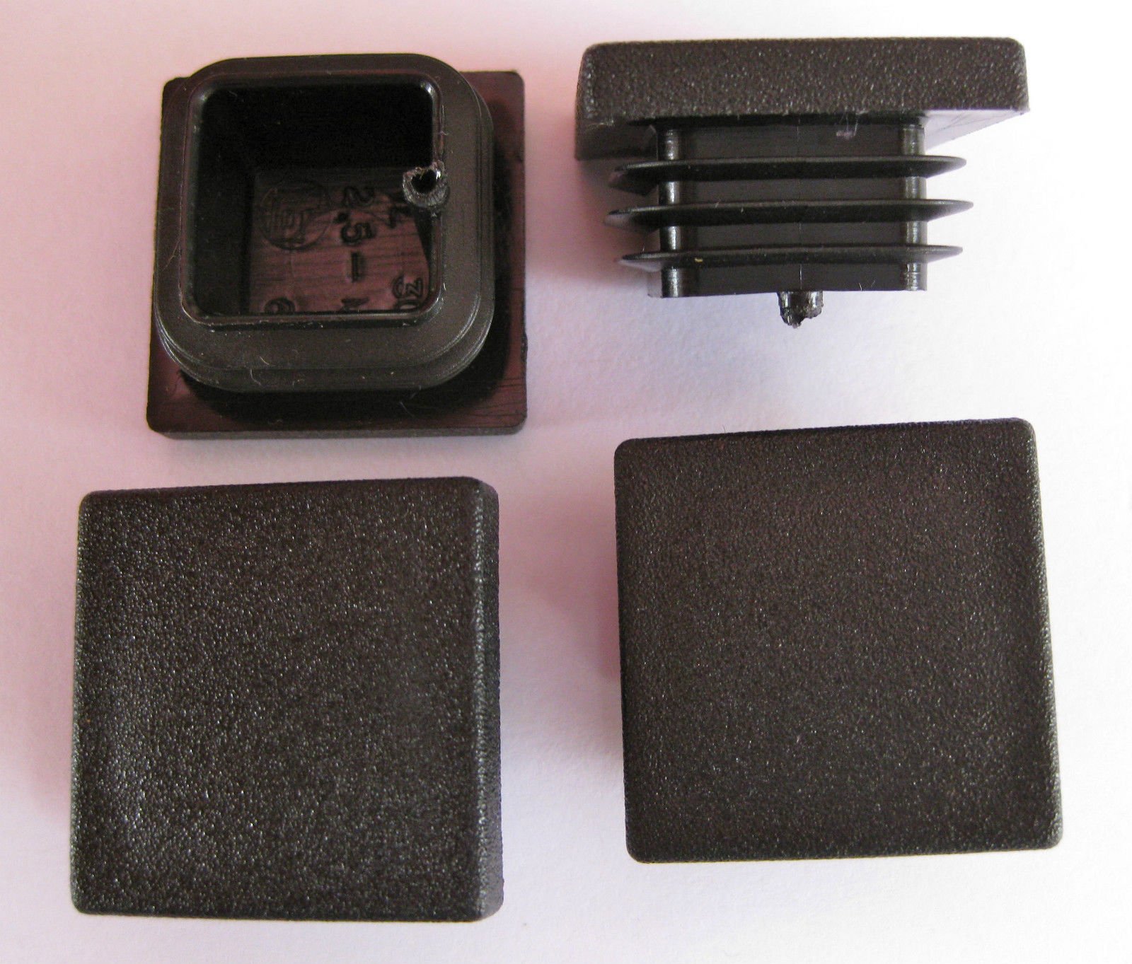 4X Square Plastic Feet tube inserts 30x30mm 2.5-4.5mm Wall Thickness chair table