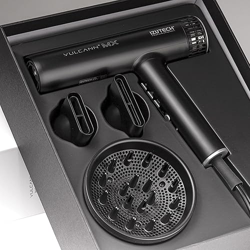 Miniatura 4 de Izutech Vulcann MX 2.0 - Secador de pelo profesional, peso ligero, alto calor, 1875 W, color negro