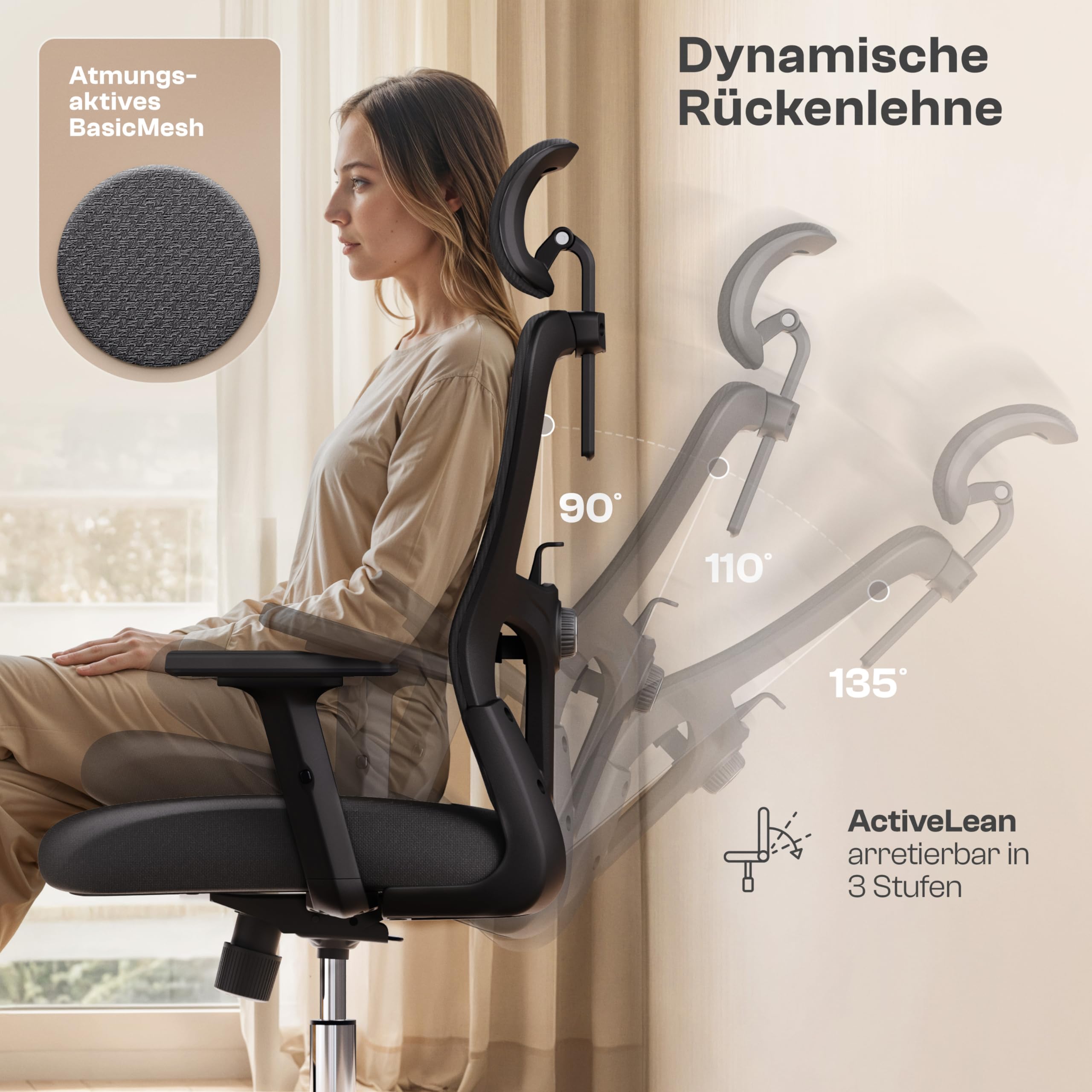 Galahad Bürostuhl Ergonomisch [VERGLEICHSIEGER] Drehstuhl 150kg | Schreibtischstuhl Ergonomisch | Komfortabler Gaming Stuhl | Bürostuhl Testsieger für höchsten Komfort und Ergonomie