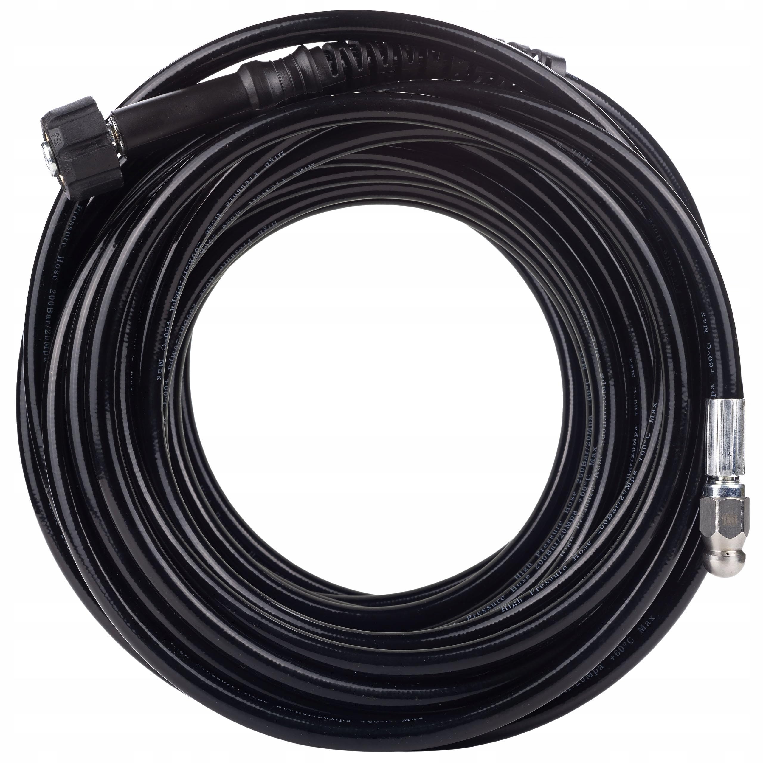 Rosfix Kit de manguera de limpieza de alcantarillado de 30 m + adaptador – rosca hembra M22 – Conector Bayonet | 200 bar 60 °C | Repuesto para limpiadora de alta presión Karcher K2 – K7 | Manguera de