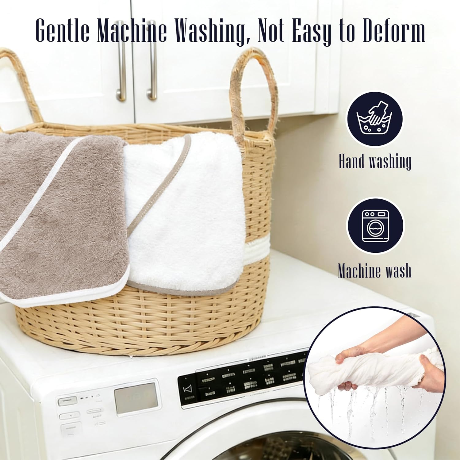 2 Pack Baby Bath Towel - Rayon Made from Bamboo, Ultra Soft Hooded Towels for Babies,Toddler,Infant - Newborn Essential -Perfect Baby Registry Gifts (White and Brown, 30 x 30 Inch) - Image 6