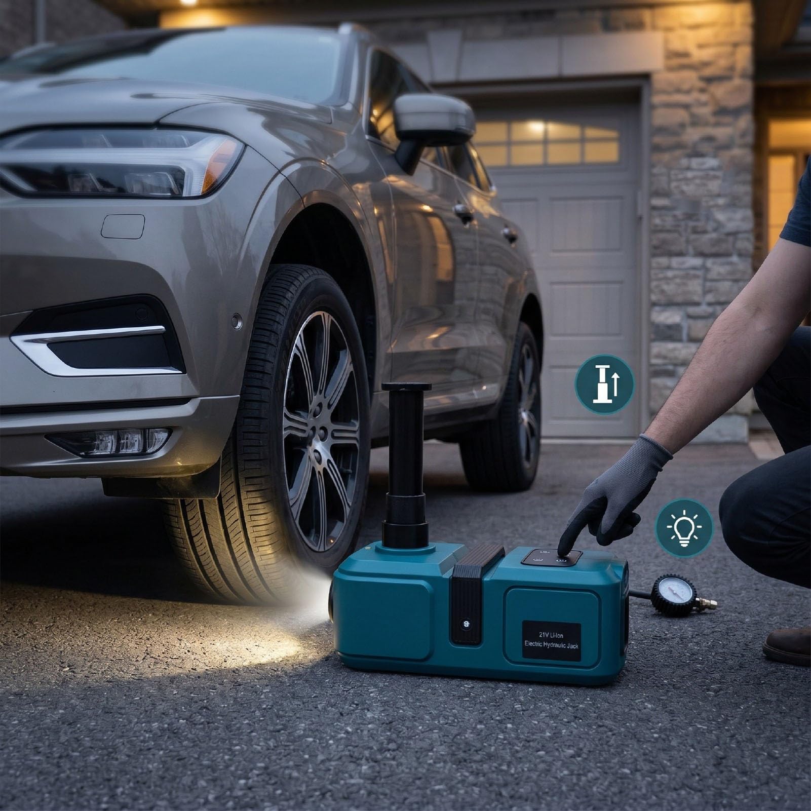 Tonysa Martinetto Idraulico Elettrico per Auto, capacità di Sollevamento 5