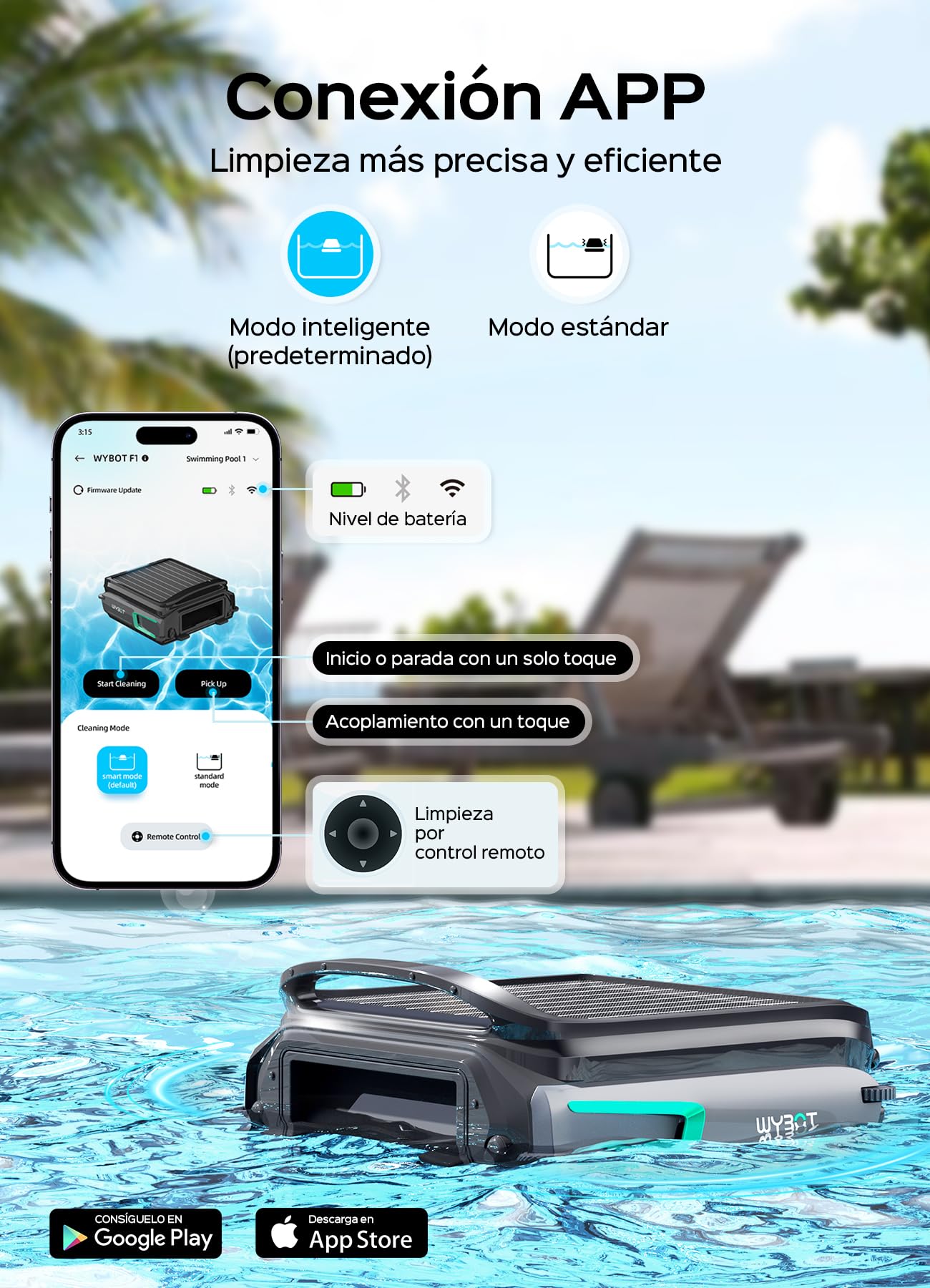 WYBOT F1 Skimmer Piscina con Energía Solar Y Batería, Limpia La Superficie del Agua Automáticamente, App Inteligente, Funciona 24h, para Toda Piscina-Robot Piscina Sin Cables,Verde Oliva