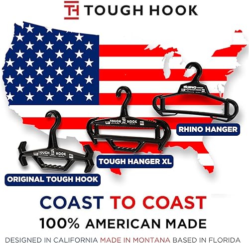Miniatura 2 de Tough Hook Percha original  Fabricado en Estados Unidos  Paquete de 8  Capacidad de carga de 200 libras  Percha de engranajes resistente y multiusos