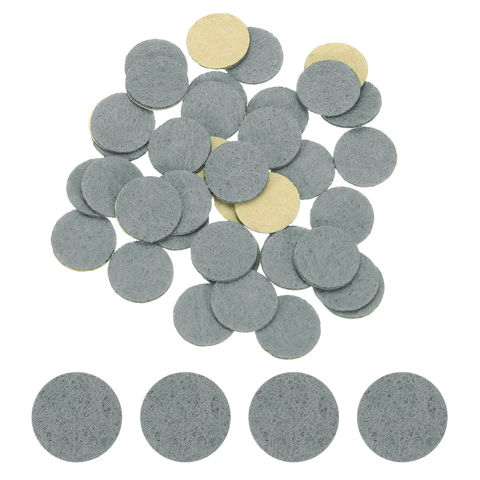 HARFINGTON 48pcs Adhesive Felt Circles 15mm 0.59" Gray