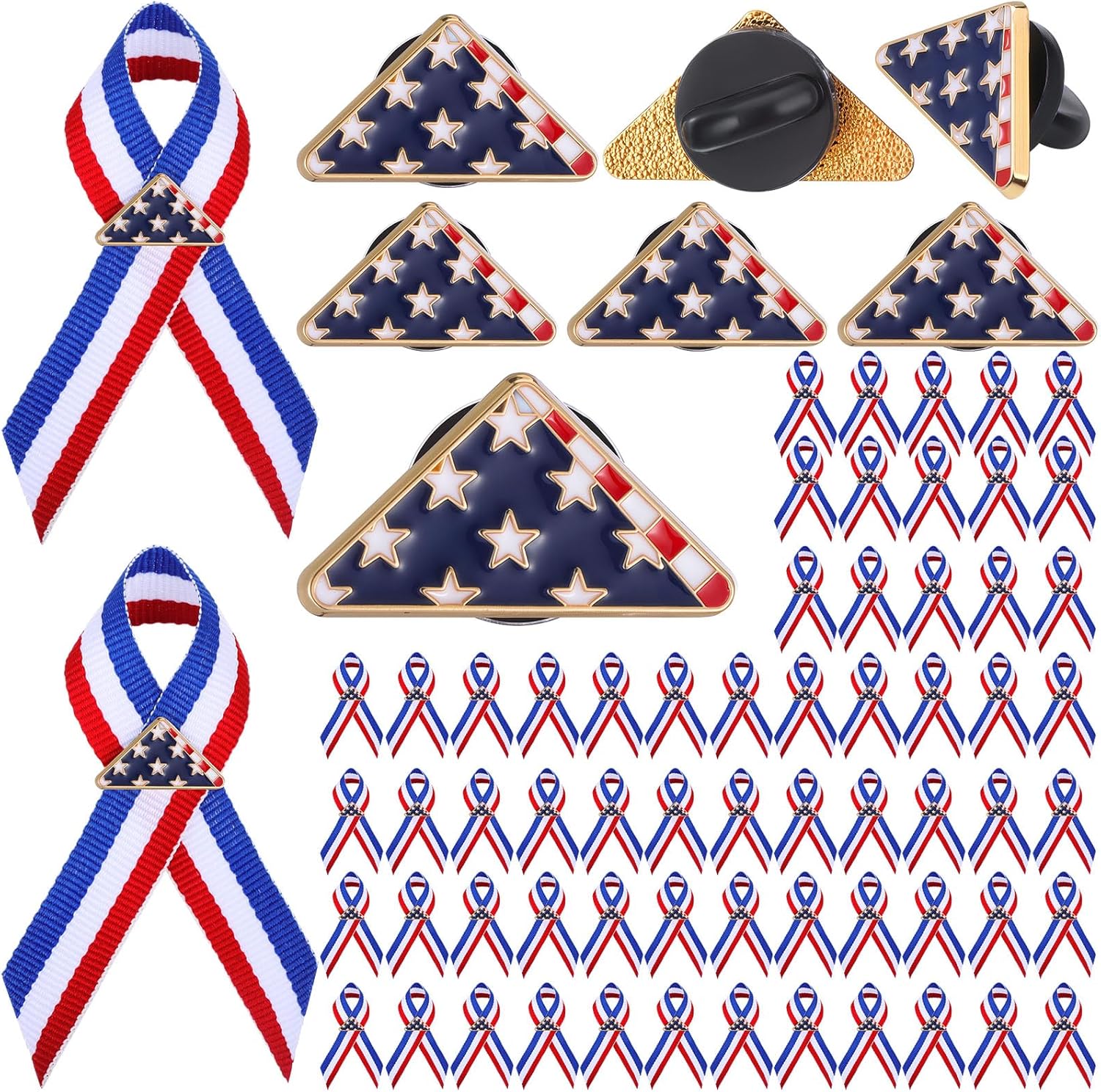 退役軍人ピン バルクミリタリーピン 退役軍人の日のギフト バルク アメリカ 愛国心が強いリボン エナメルブローチ ミリタリーギフト用