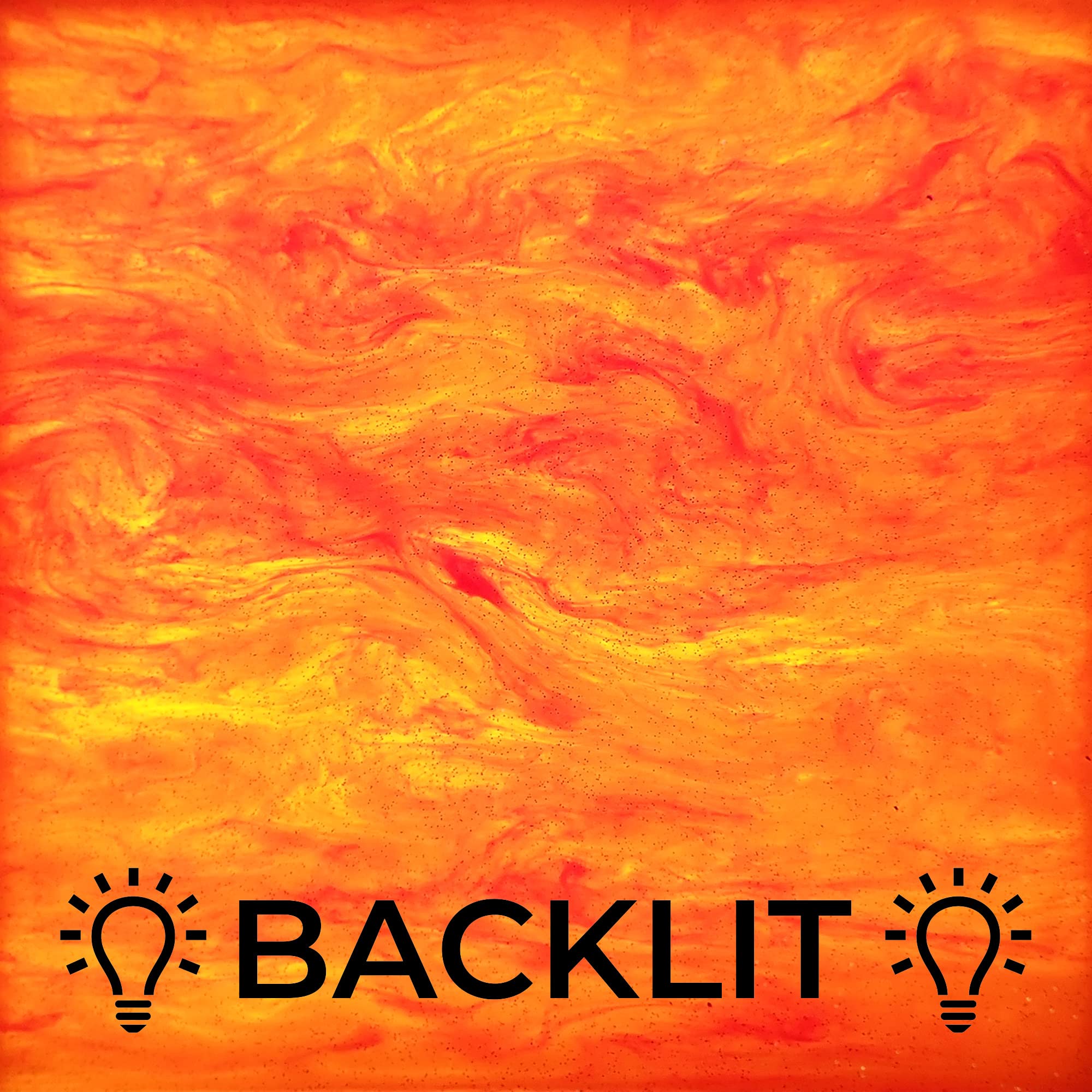 Orange Glittering Smoky Cast Acrylic Sheet, 3mm thick (600x500mm), 600x500x3mm - Image 2