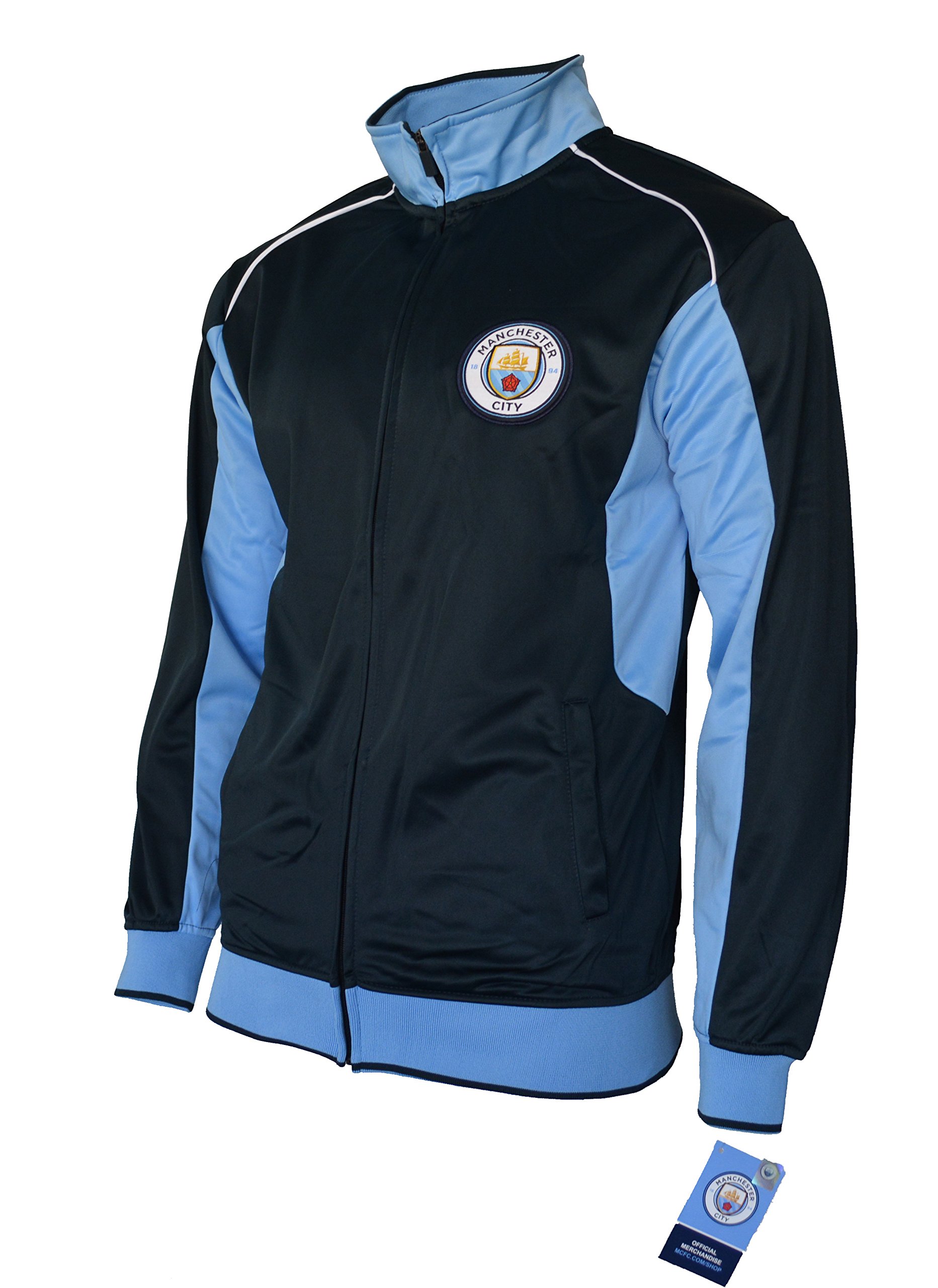 Manchester City Jacket Track Soccer Adult Sizes Soccer Football Official Merchandise (XL, Navy)