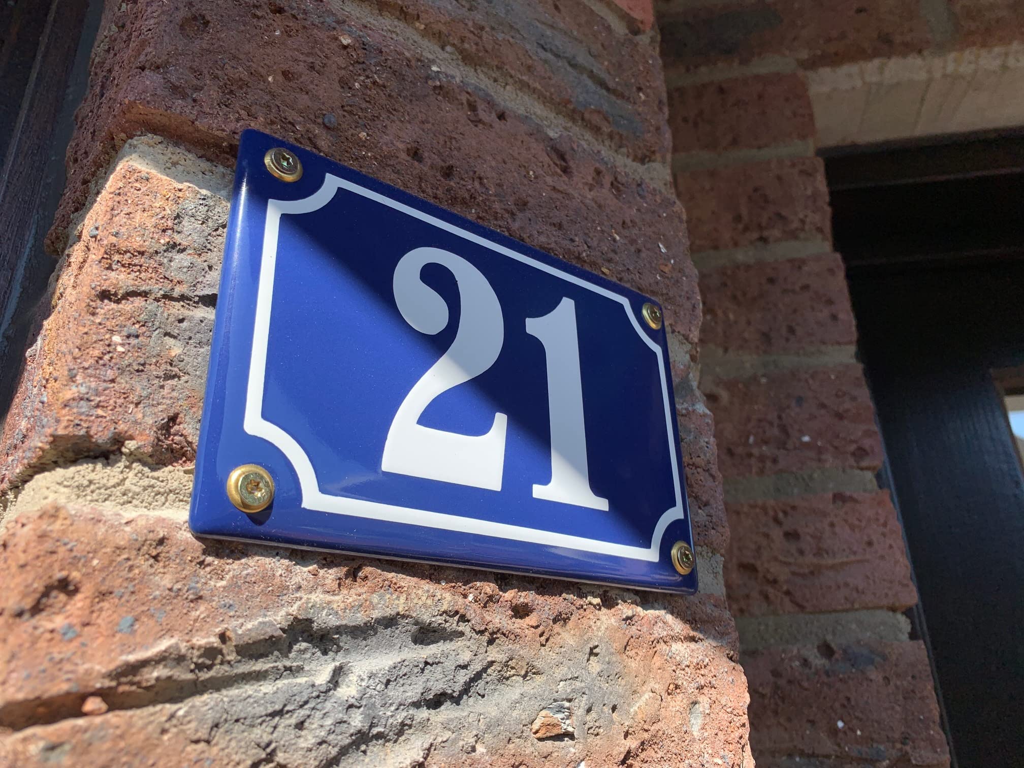 Numéro de Maison | 12x17 cm | Plaque emaillée personnalisée Panneau de Porte | Numéro de Rue, Plaque Numéro de Maison, Plaque Signalétique extérieure, Panneau de Porte