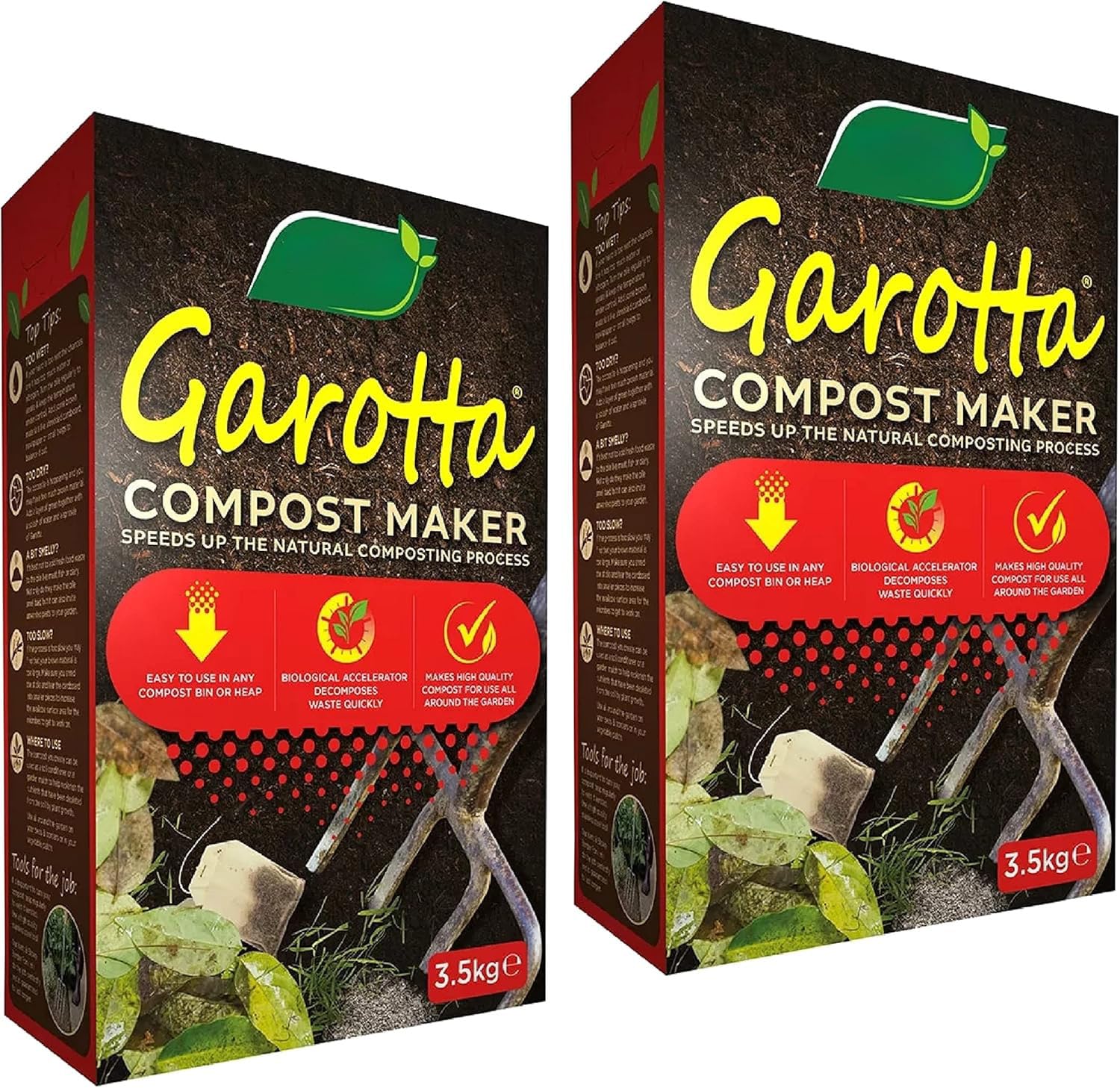 Topline Garotta Garden Compost Maker Bundle - Pack of 2 x 3.5kg Organic Compost Accelerator for Plants Card. Multipurpose Compost for Vegetables Growing, Outdoor Plants.