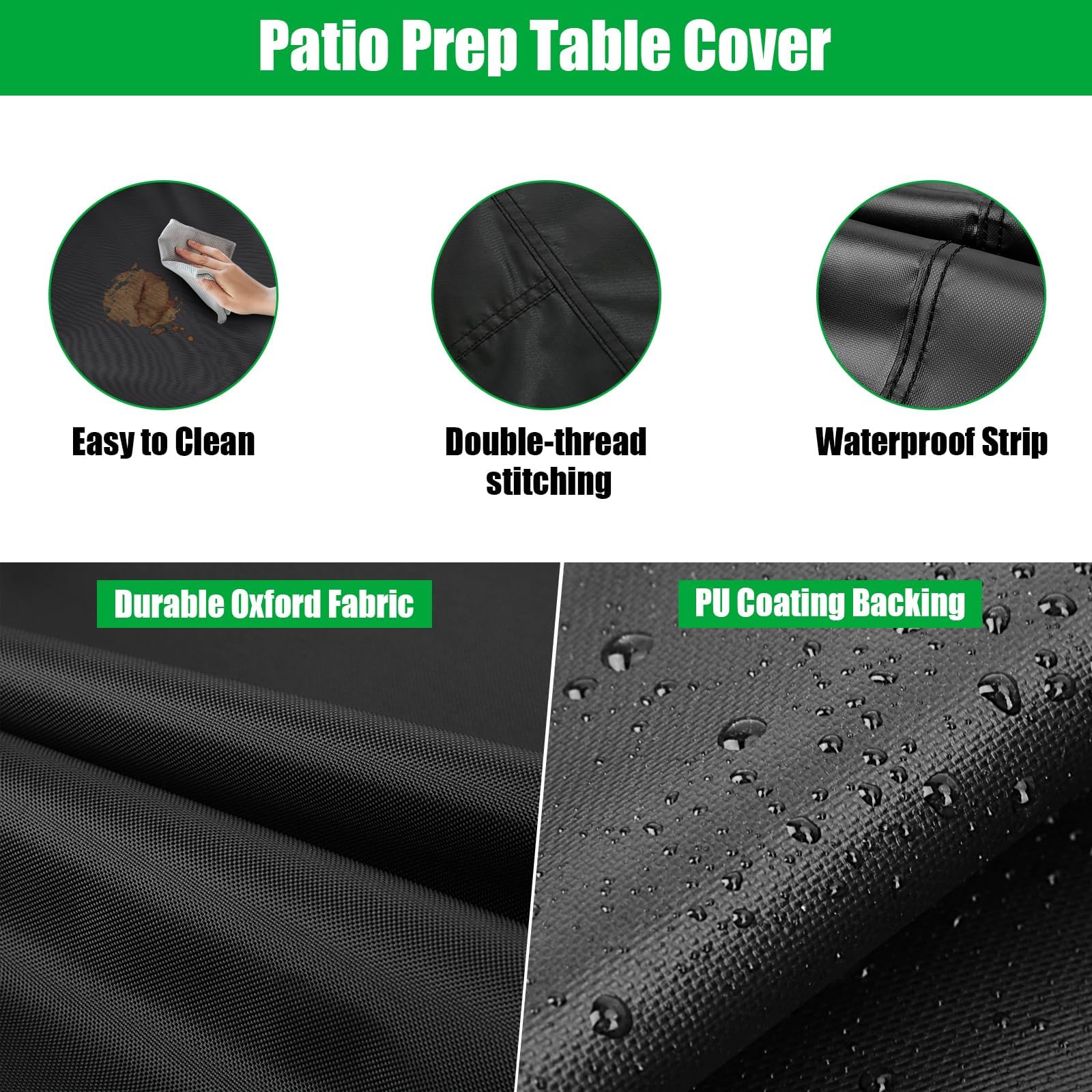 Copertura per tavolo da lavoro per esterni, 91 x 61 x 89 cm, impermeabile, in acciaio inox, per barbecue, carrello per pizza e forno