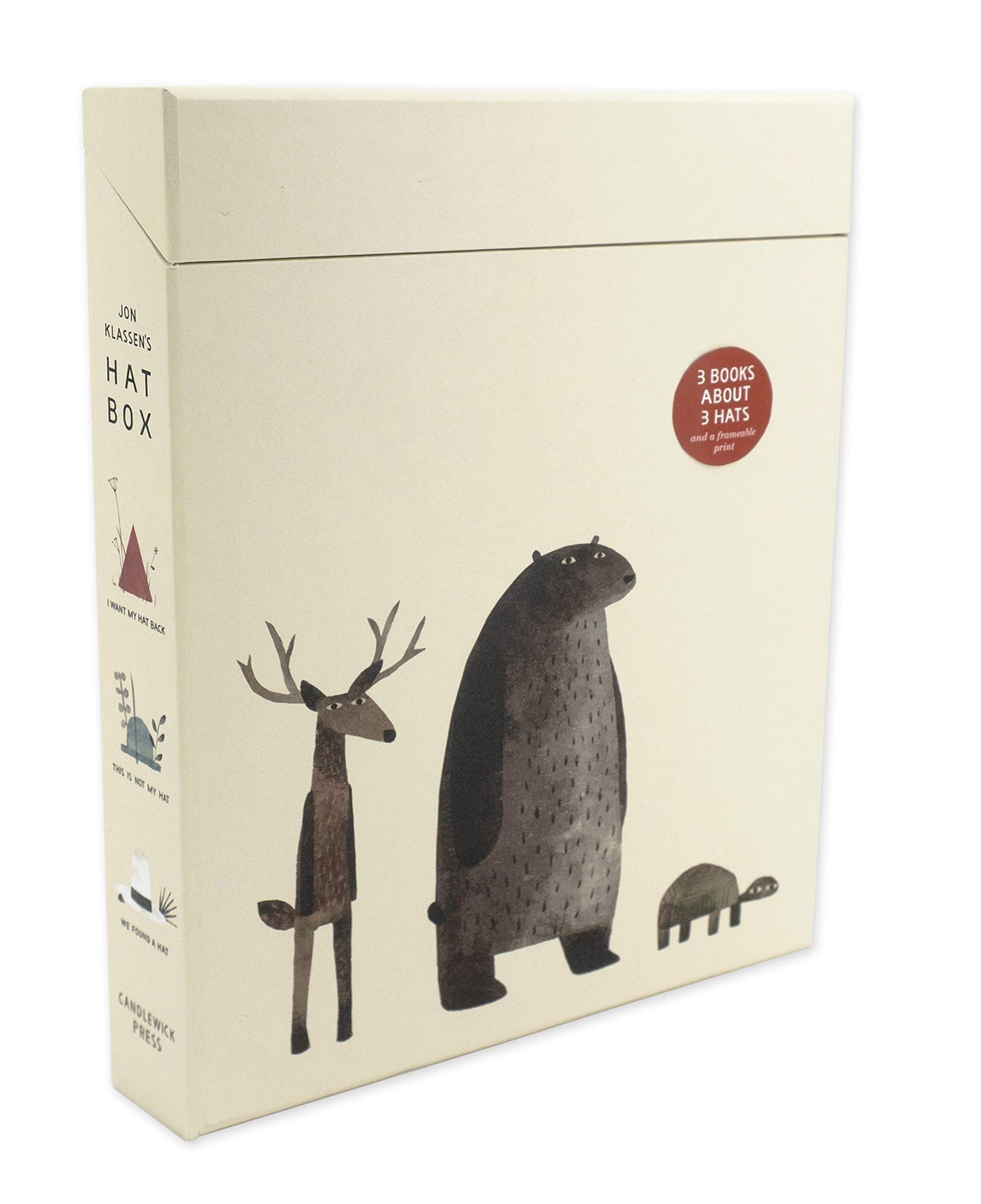 Jon Klassen's Hat Box: (Keepsake Box Set Containing Three Clever Picture Books Plus a Frameable Print) (The Hat Trilogy) Hardcover – Picture Book, October 8, 2019