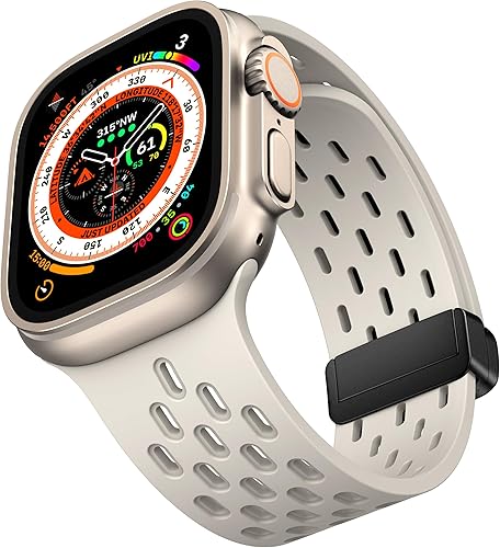 Correa deportiva magnética antisudor para Apple Watch, correas de silicona impermeable y transpirable. Para compatible con iWatch Ultra SE Series