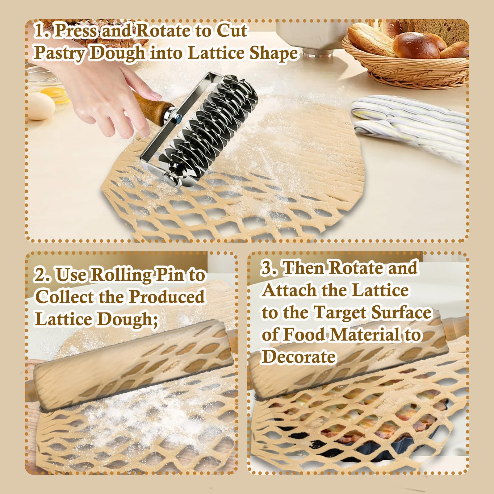 Tagliere Per Pasta In Legno Roppa - Superficie Antiaderente Per Sfoglia, Ravioli, Fettuccine, Utensile Per Cucina - 2