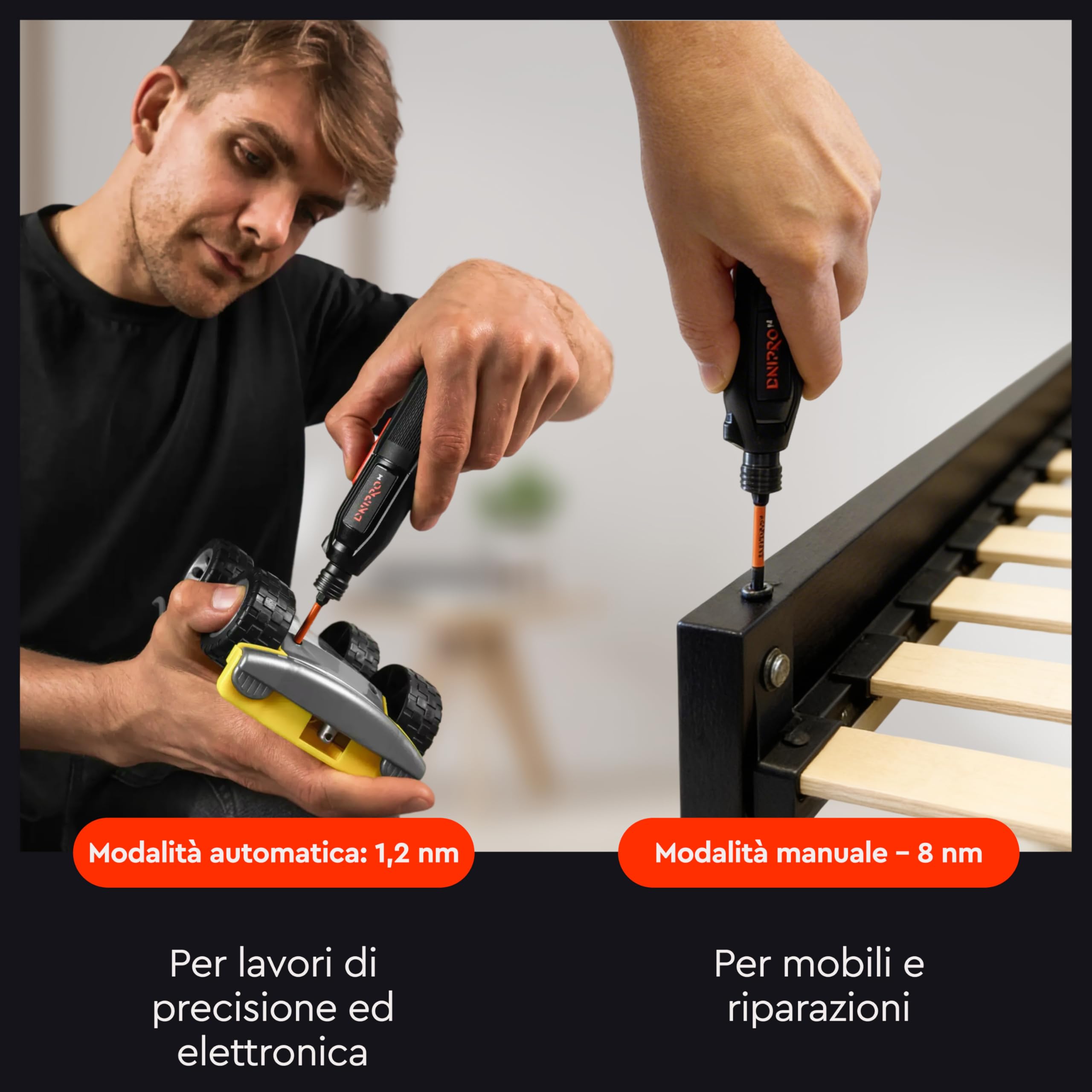 Cacciavite Elettrico a Batteria 3.6V, Design Ultra Compatto, Ricarica USB-C, Luce LED, Portainserti Magnetico, Avvitatore Portatile per Casa e Fai da Te - CSD-36X
