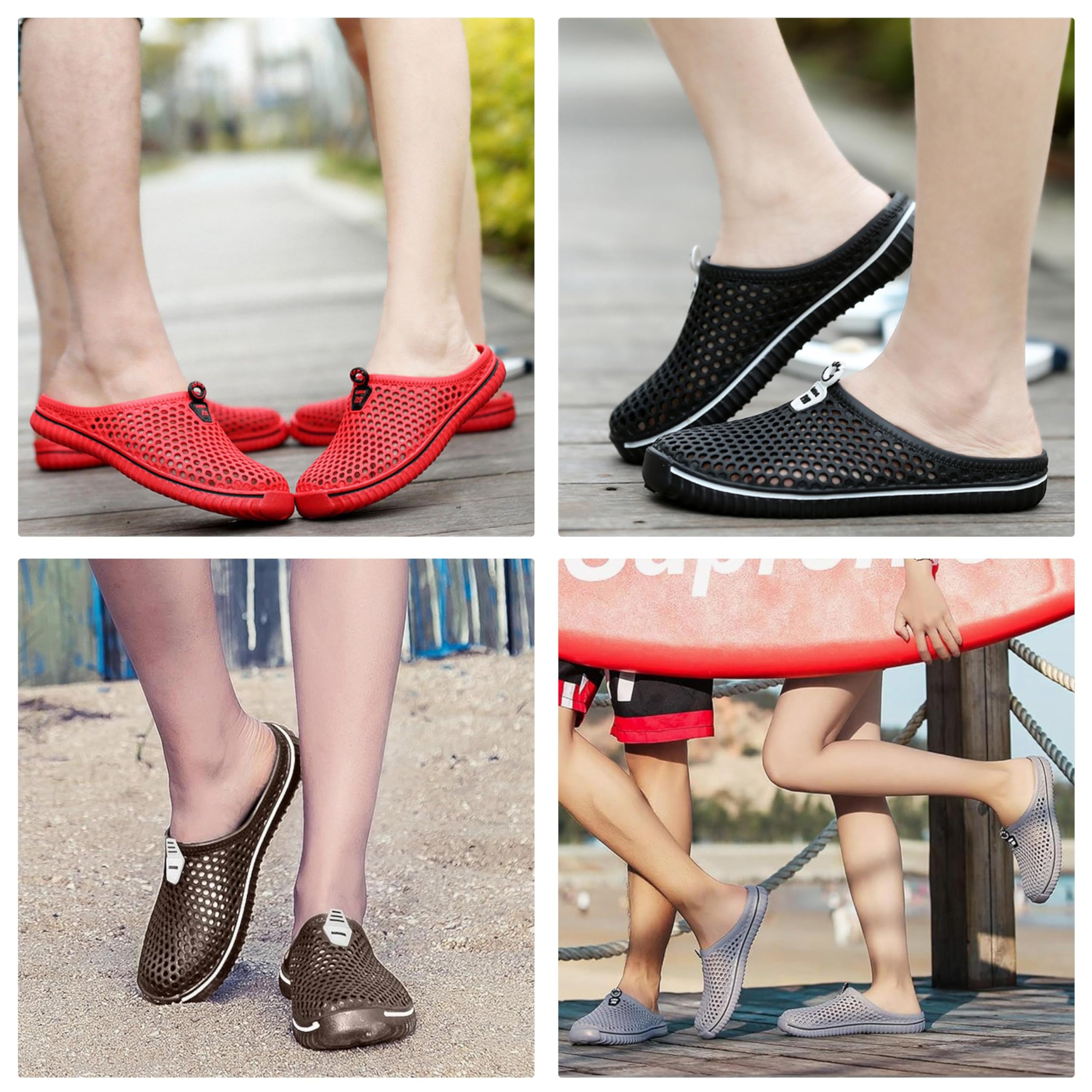 SAGUARO Uomo Donna Spiaggia Traspirante Pantofole Leggero Flessibile Estate Sandali Anti-scivoloso Unisex Clogs Piscina Slippers 36-45EU