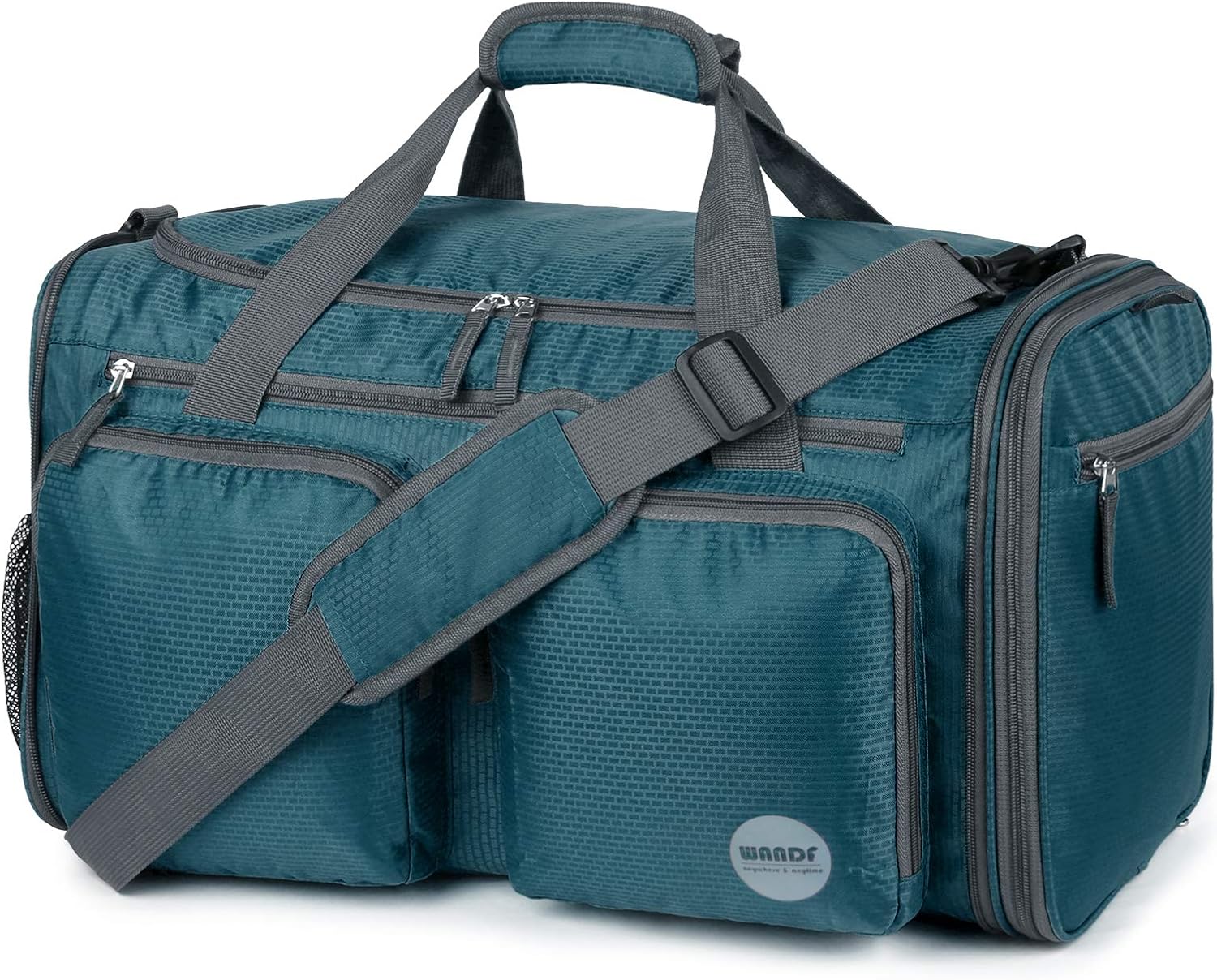 WANDF Foldable Sports Gym Bag with Wet Bag & Shoes Compartment, Travel Duffel for Men and Women