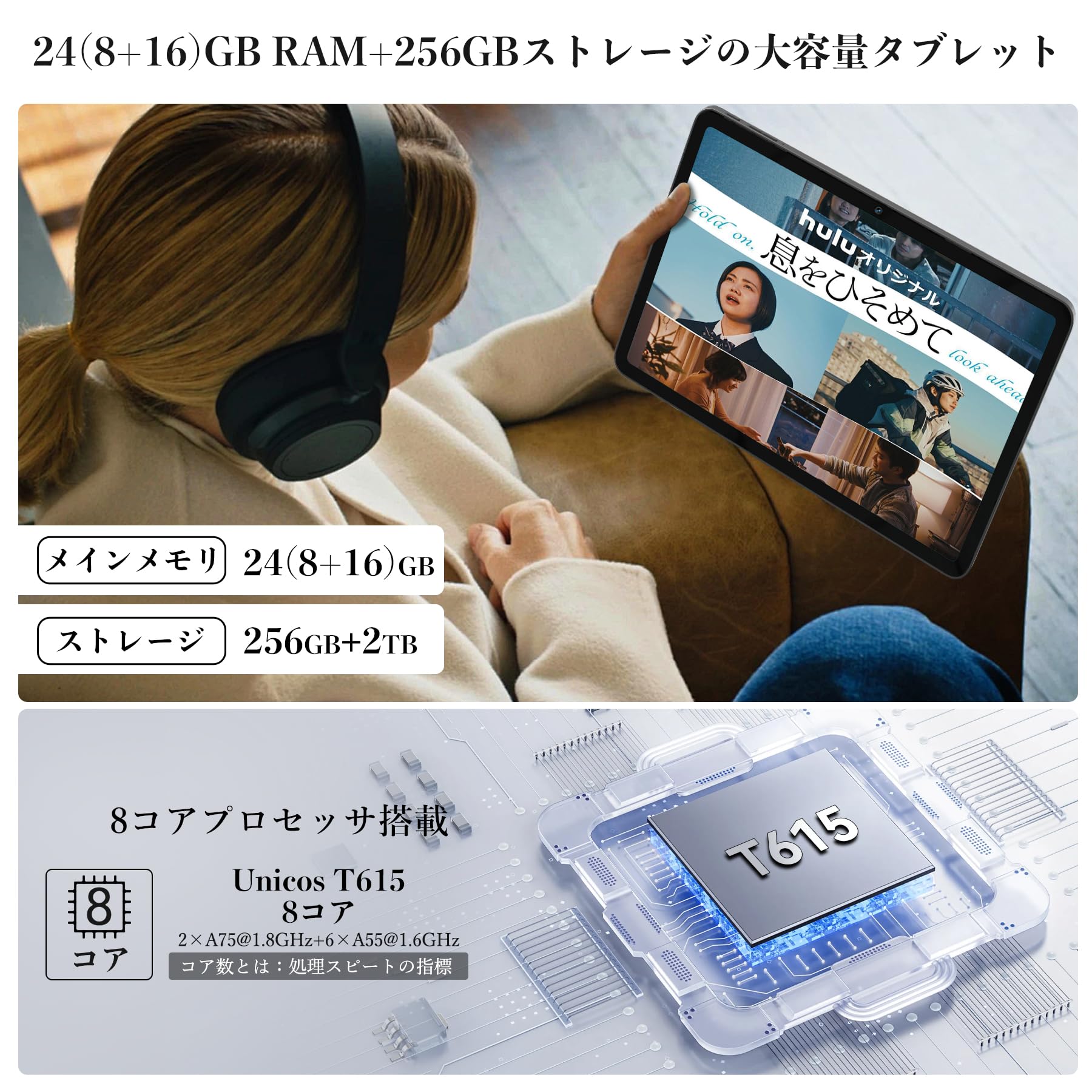 Amazon.co.jp: 【Android 15 タブレット 12インチ 2K IPS大画面