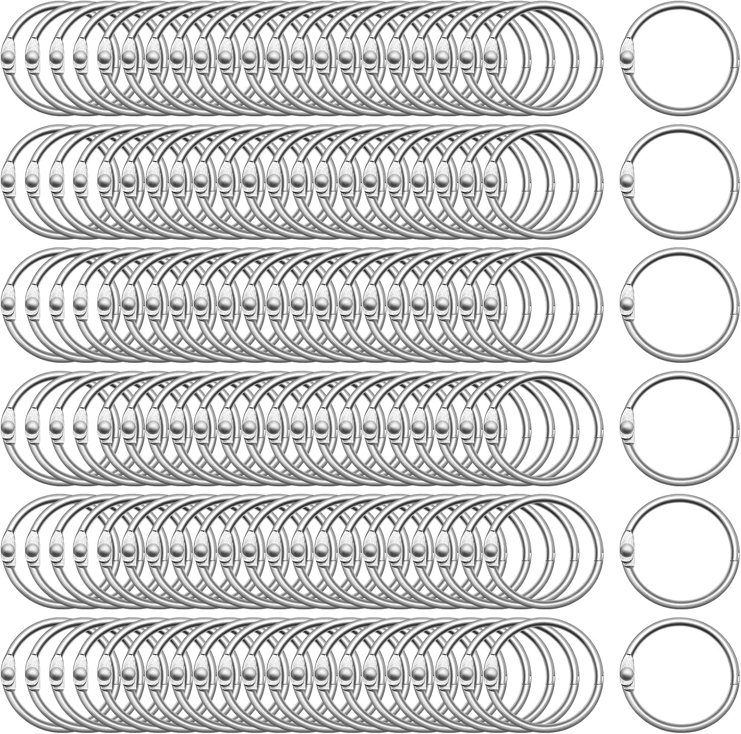 Jadive 500 Pack Loose Leaf Binder Rings 1 Inch Office Book Flashcard Rings Metal for Index Cards Binder Clips for School Home Office Supplies (20 mm,Silver)