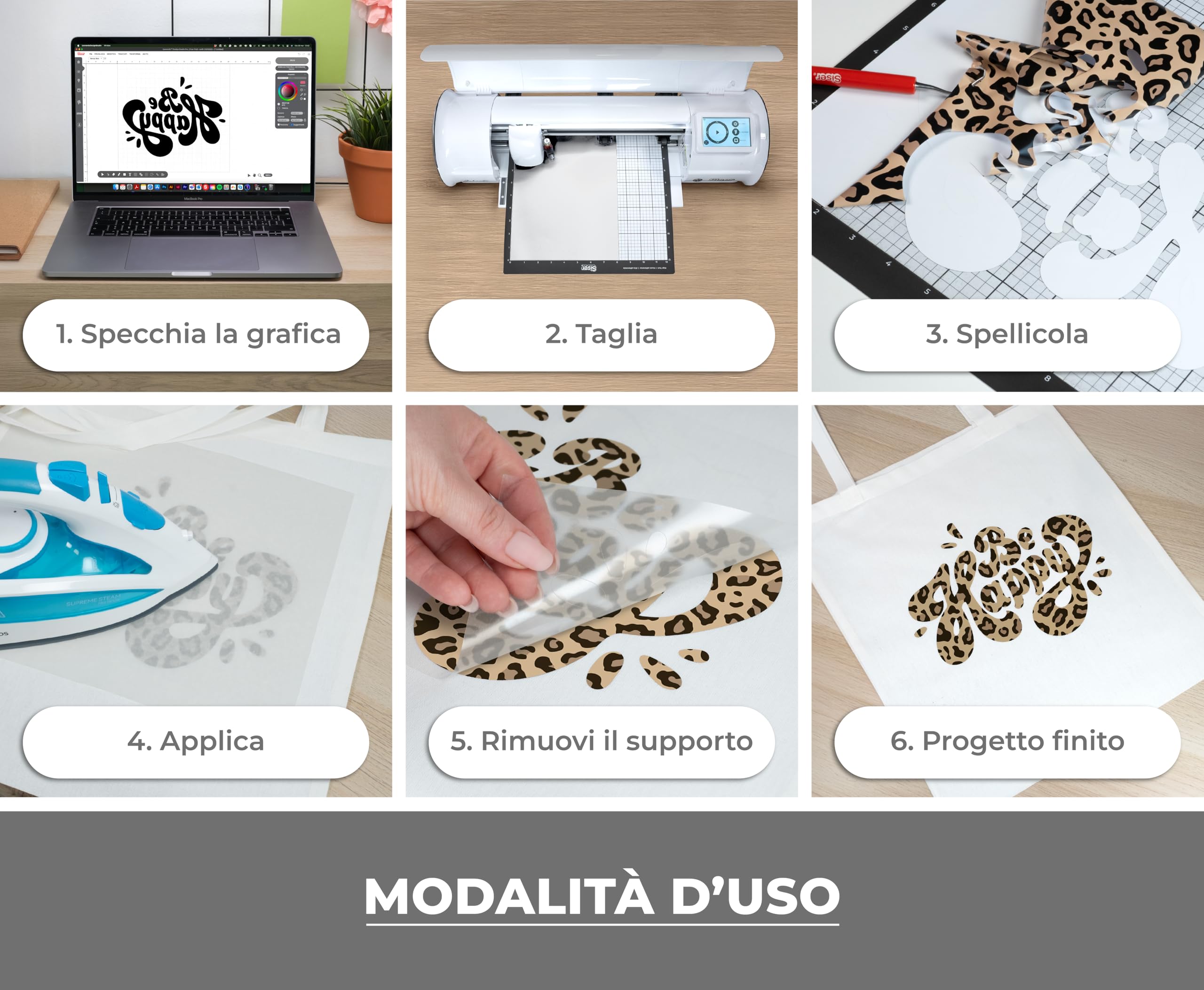 Siser Easypatterns PLUS Leopard Tan, 30cm x 0,5 mt, Vinile Termotrasferibile Termoadesivo per la Personalizzazione di Abiti, Accessori e Tessuti d'Arredo, Materiale per hobby Creativi
