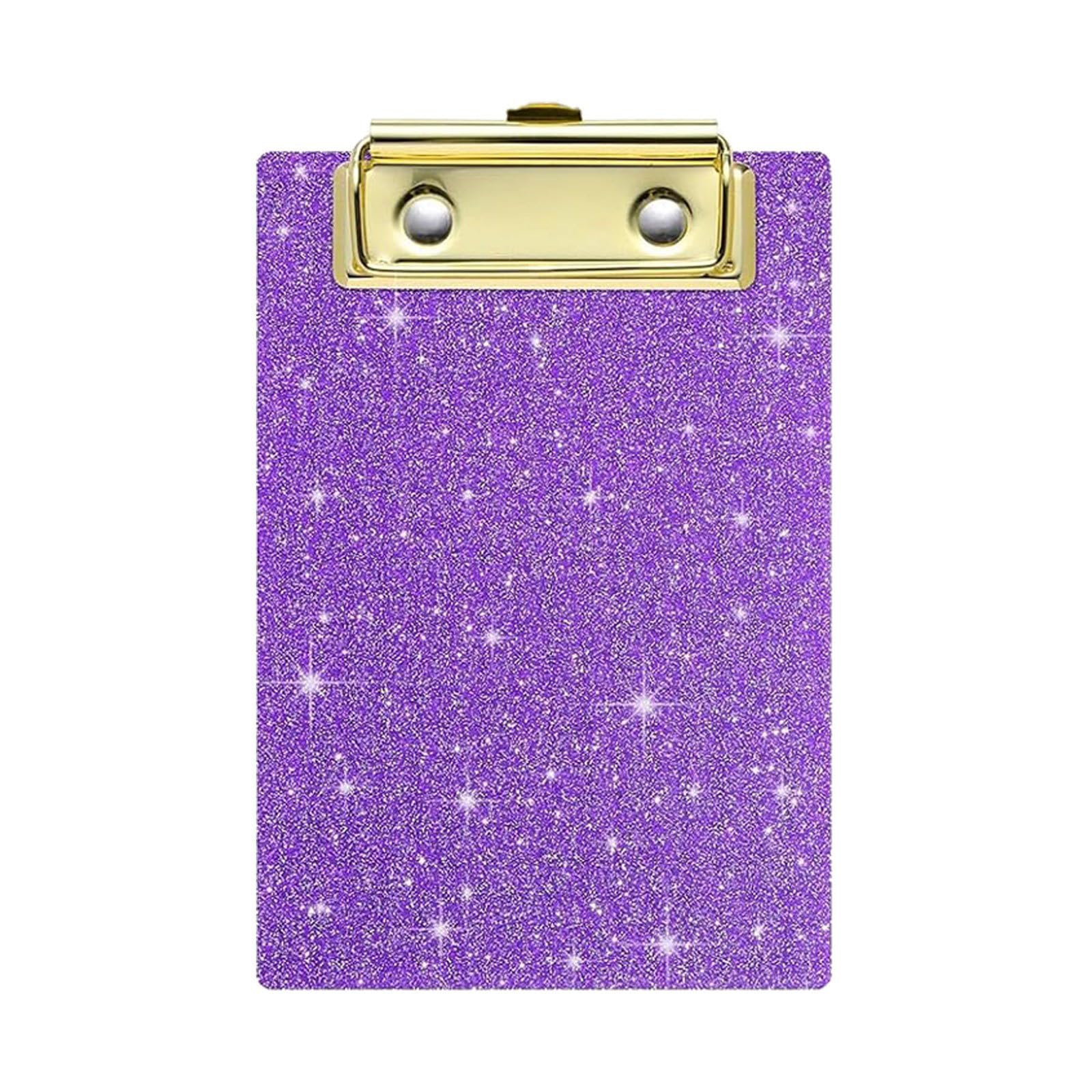 BWANGIAO Sparkling Acrylic Document Clip Board 6x4Inch Small Glittering Clipboard For Offices School Hospital File Organization