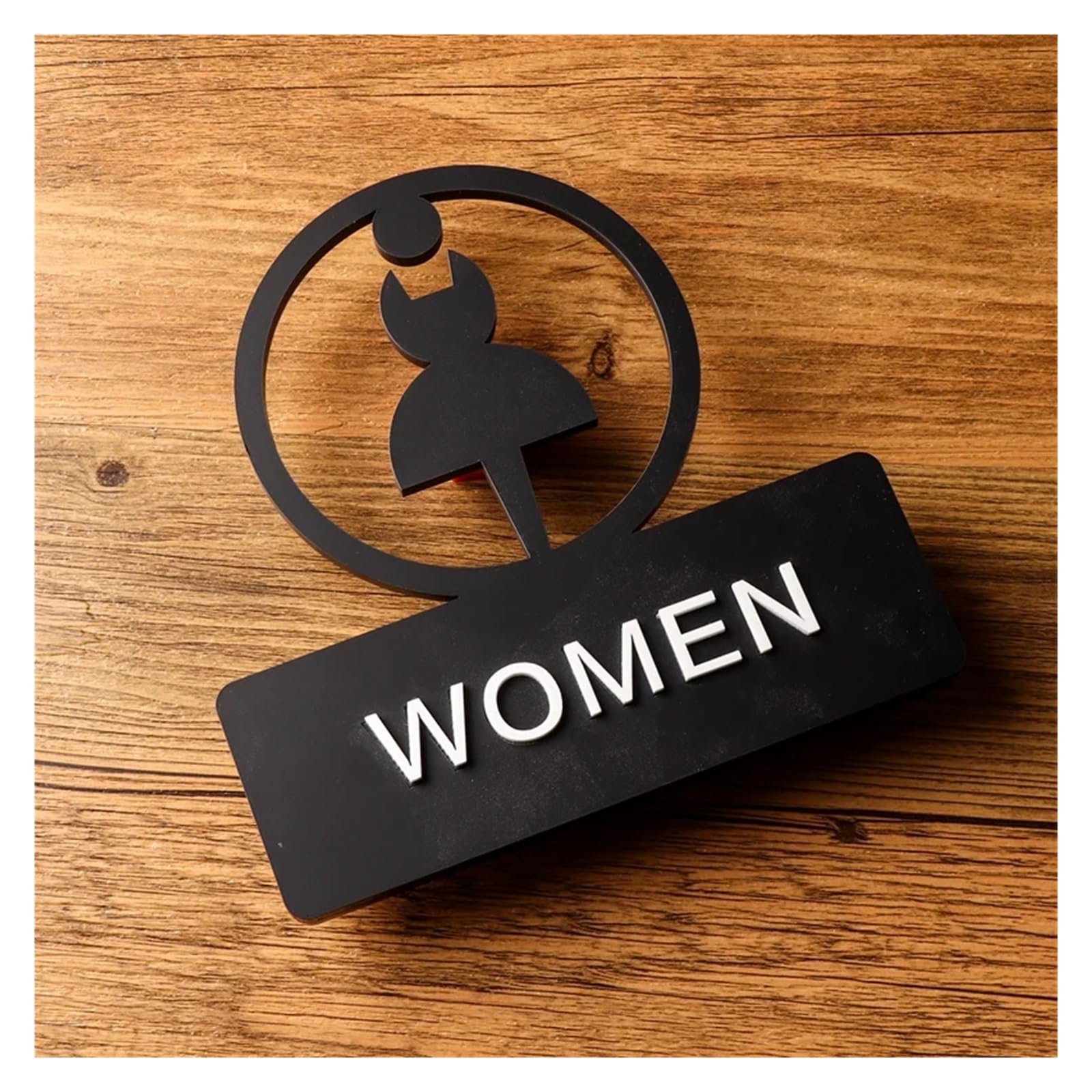 Toilet Sign Hollow Out Bathroom Signage Restroom Men and Women Toilet WC Reminder Sign(1,15x15cm)