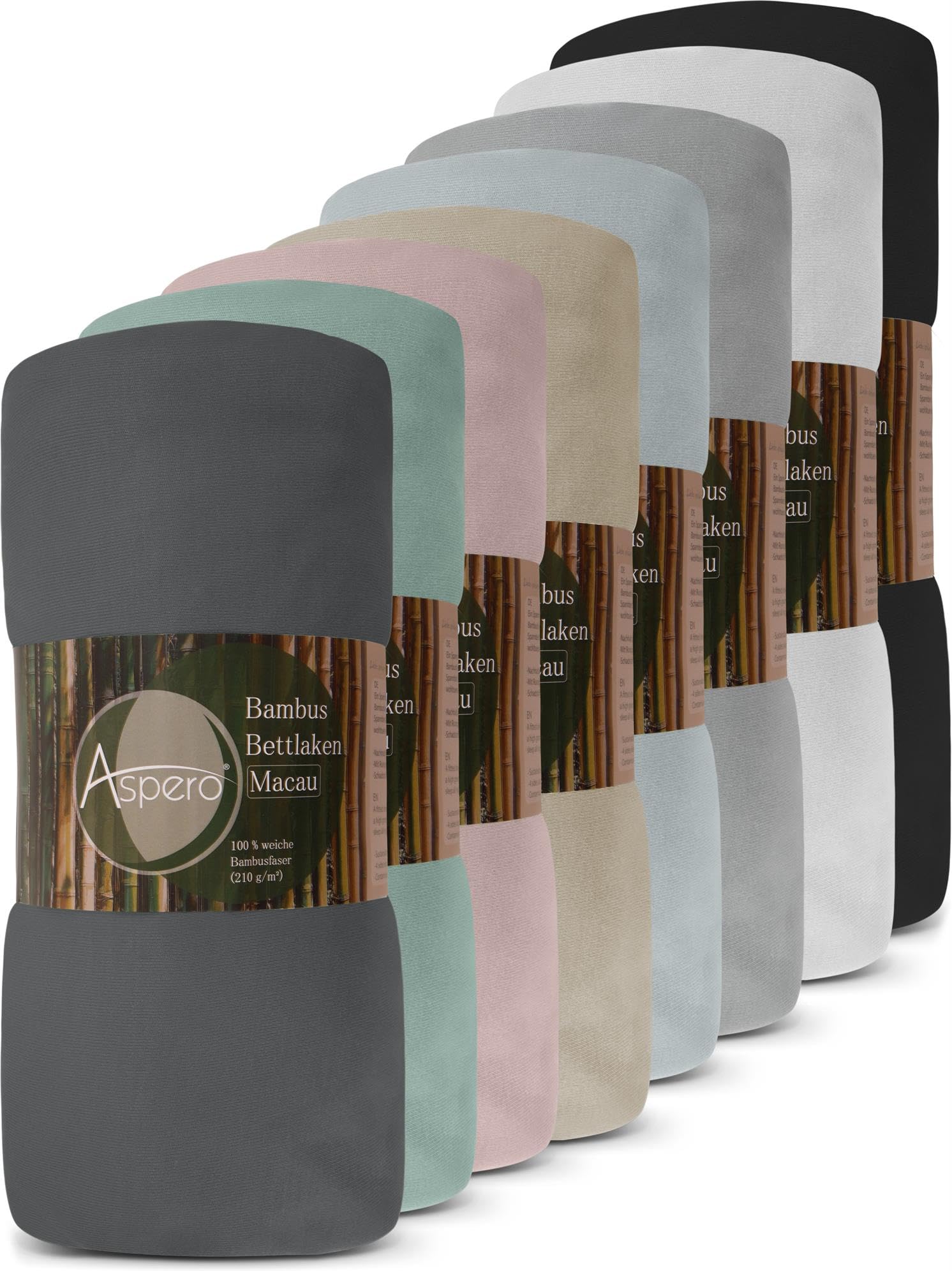 Bambus Spannbettlaken 4 Jahreszeiten| weiches Spannbetttuch 210 g/m² Oeko-Tex aus atmungsaktivem Material Temperaturregulierend Dunkelgrau 90-100 cm x 200 cm x 30 cm