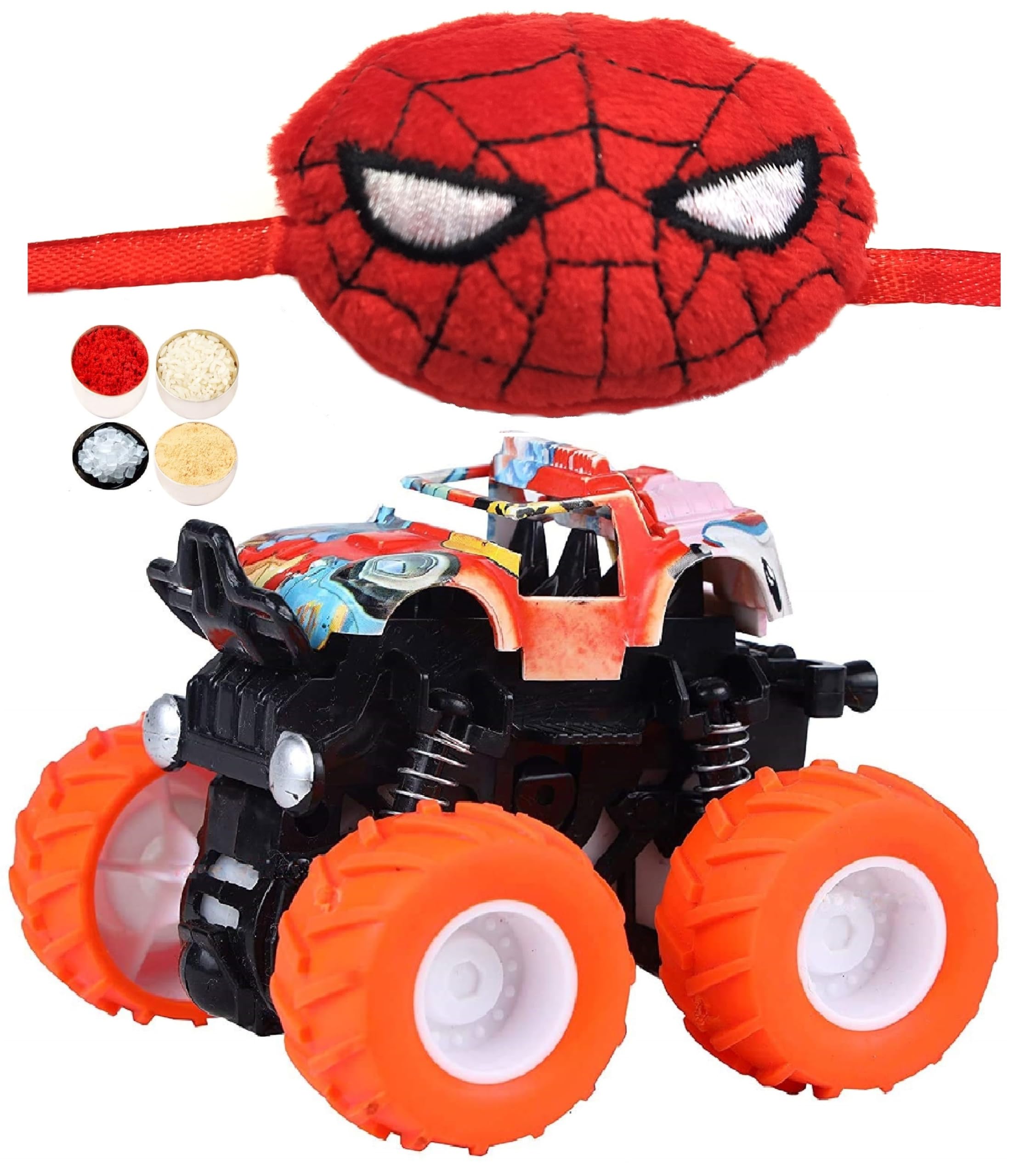 Velour Shoppe Baby Cute Rakhi Gift for Brother Kids, Car Toy, Tikka, Personal Message & Roli Chandan Chawal Mishri Pack for Little Small Bhai Bhaiya (B098MWV4WN) Amazon Price History, Amazon Price Tracker