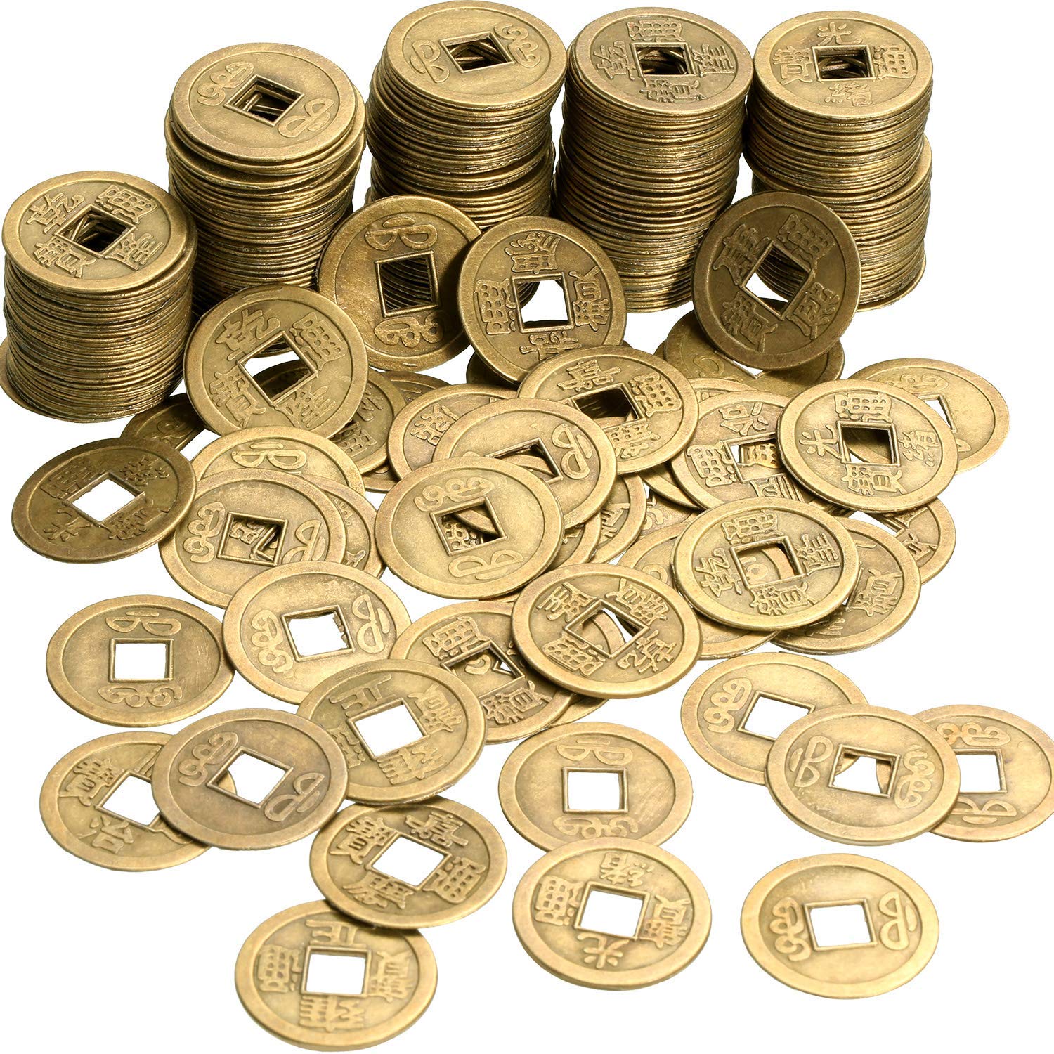 200 Pezzi Monete Feng Shui Cinesi Monete di Buona Fortuna Monete I-Ching per Salute e Ricchezza, 2 cm