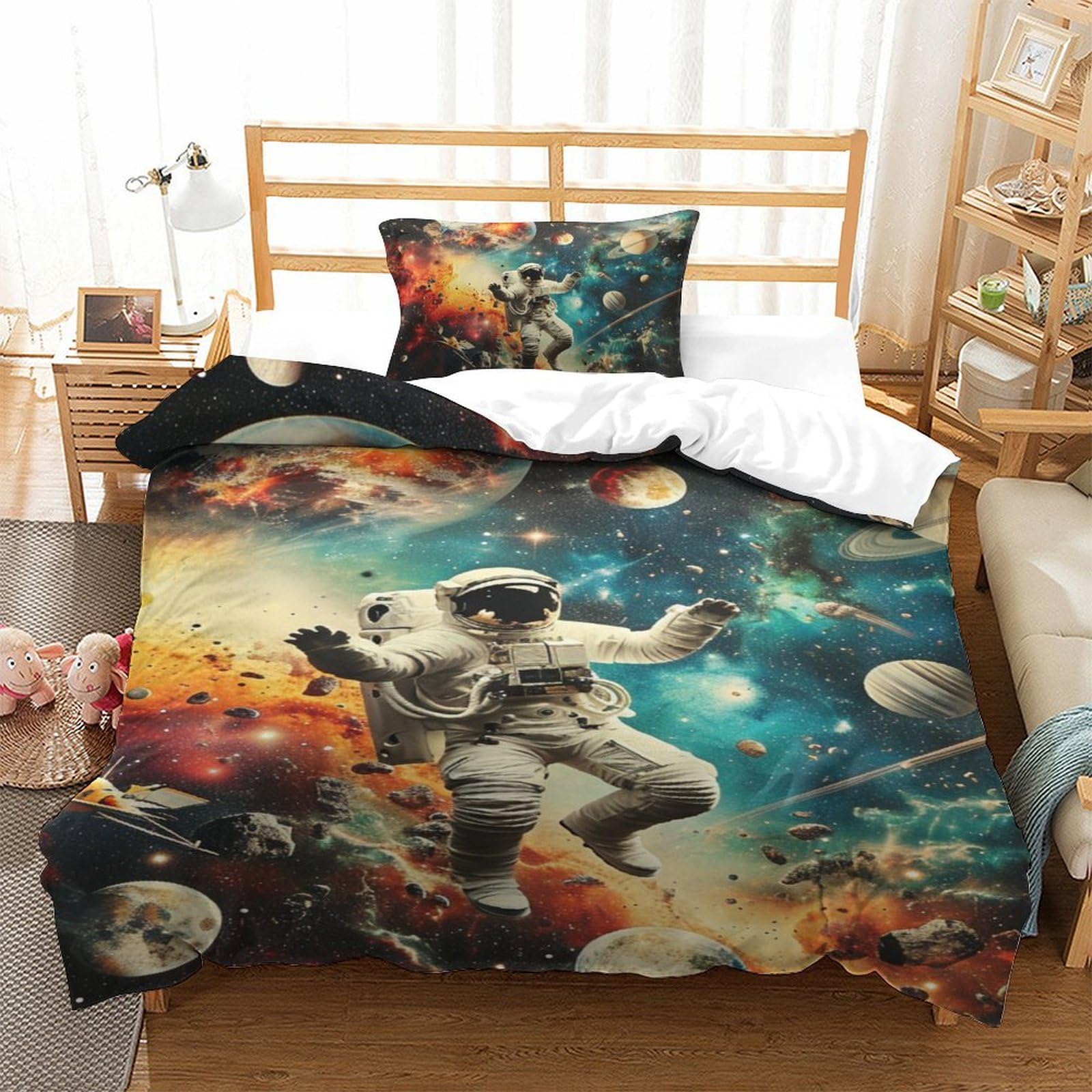 Housse de couette astronaute 3D : finie la couette qui glisse