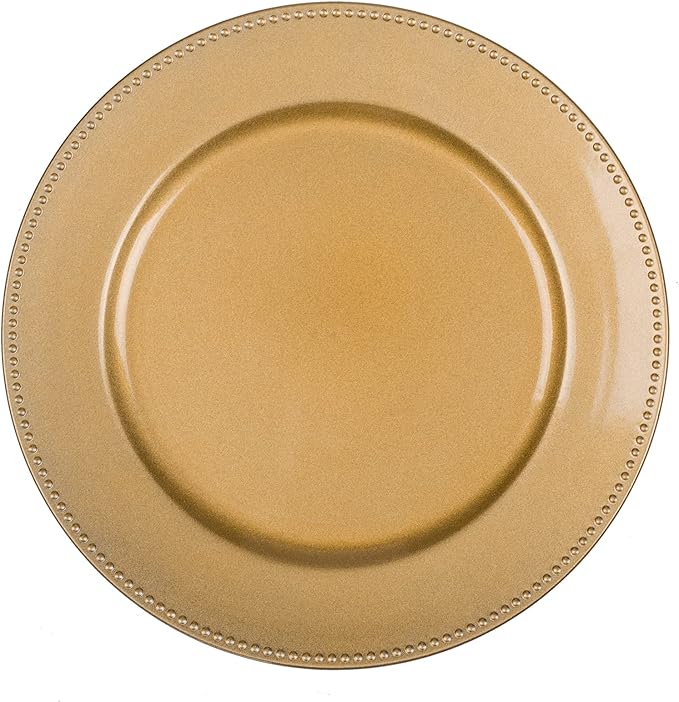 MAONAME 13" Gold Charger Plates Set of 6, Round Chargers