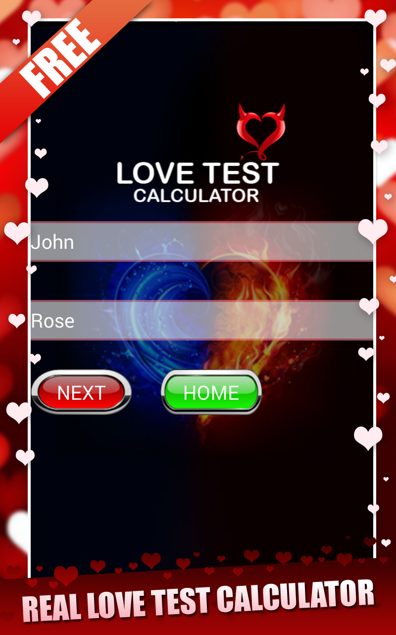 Testing Love Love Calculator Free : Love Friendship Test - App on Amazon Appstore