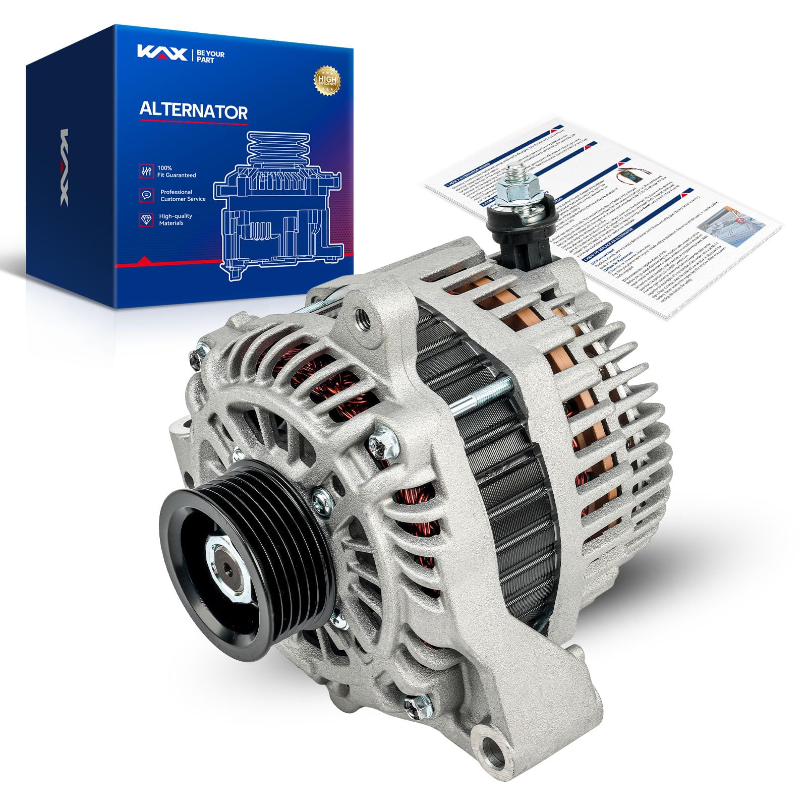 KAX Alternator 11579N Compatible With Subaru Forester 2011 Replace 11579N 12V 110Amp CW 6-Groove Pulley