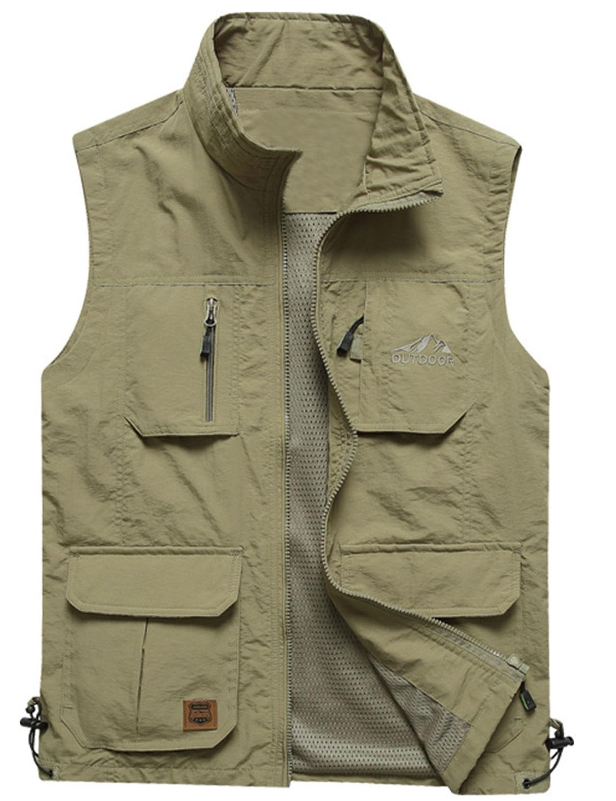 Men's Lightweight Outdoor Travel Work Fishing Vest with Multi-Pockets
