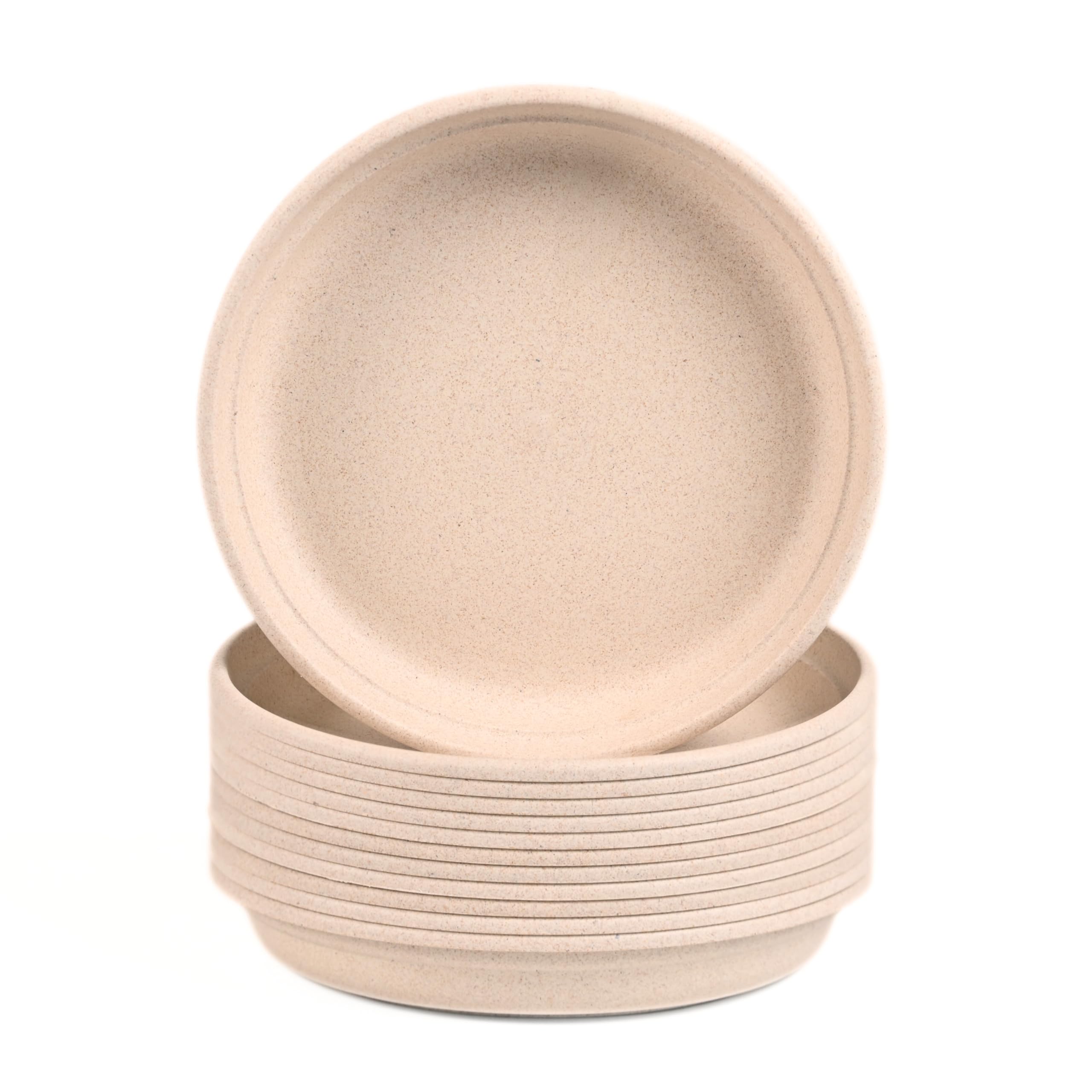 Eha Earth Friendly Heavy Duty Planter Pot Bottom Plate | Set of 12, 8 Inch | UV Treated Round Bottom Plate | Plant Tray Made with Rice Husk Biocomposite | Sand Castle-image-22
