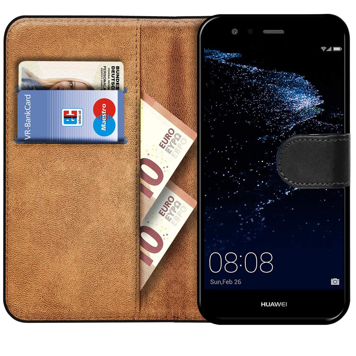 Verco custodia per Huawei P10 Lite, Case per P10 Lite Cover PU Pelle Portafoglio Protettiva, Rosa