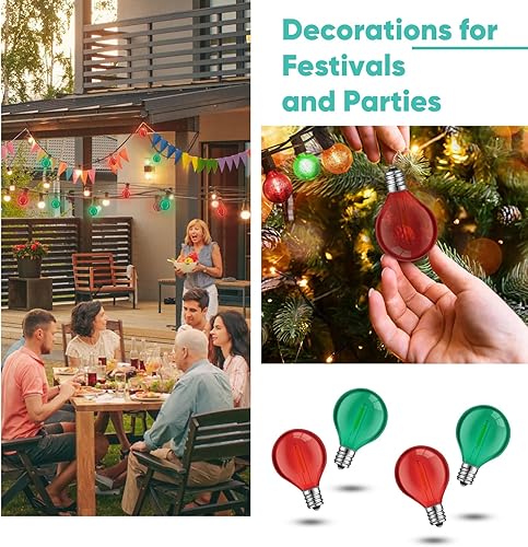 Miniatura 6 de LEIFIDE 100 bombillas G40 de 1 W, bombillas LED de globo de repuesto para bombillas LED C7 y E12 con base de tornillo de candelabro, bombillas LED